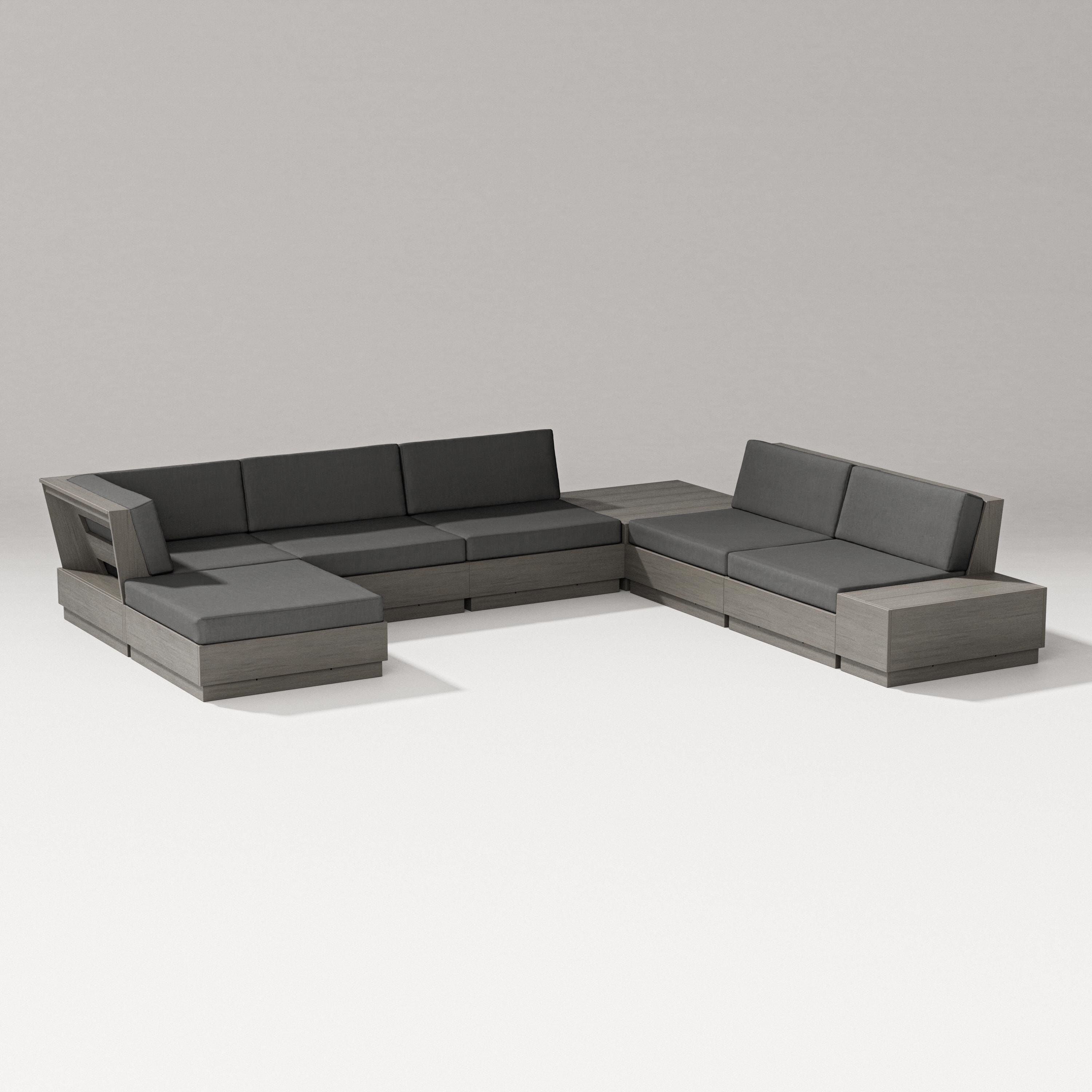 PW Designer Series Elevate 8-Piece Corner Sectional in Driftwood / Spectrum Carbon