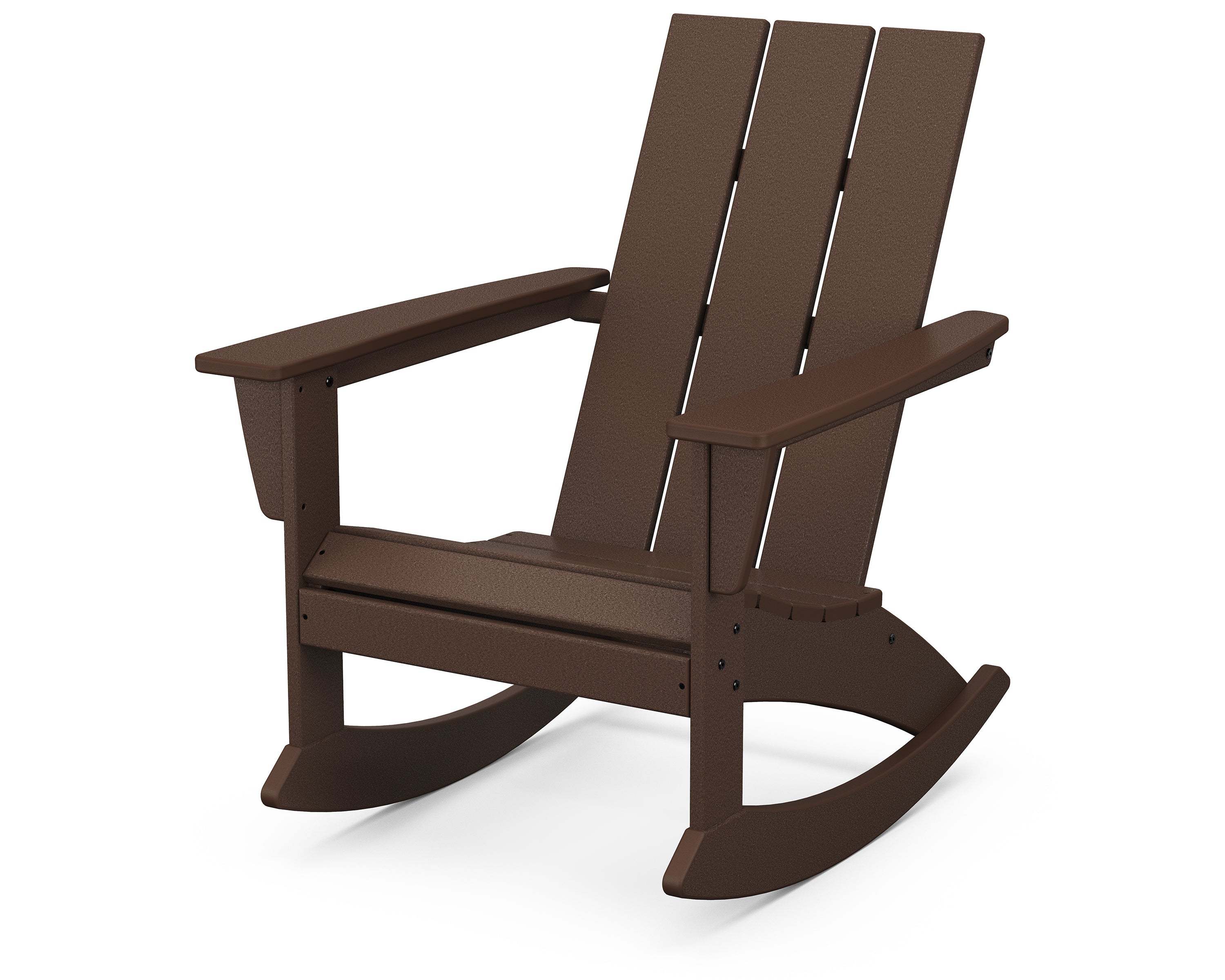 POLYWOOD Modern Adirondack Rocking Chair in Mahogany