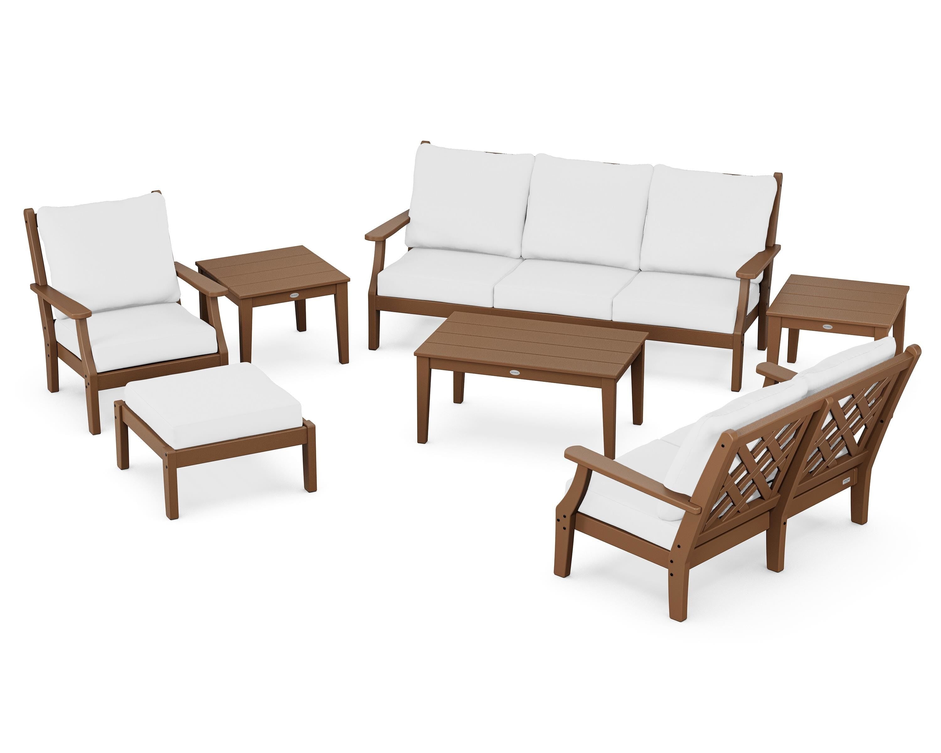 Country Living Wovendale 7-Piece Deep Seating Set in Teak / Natural