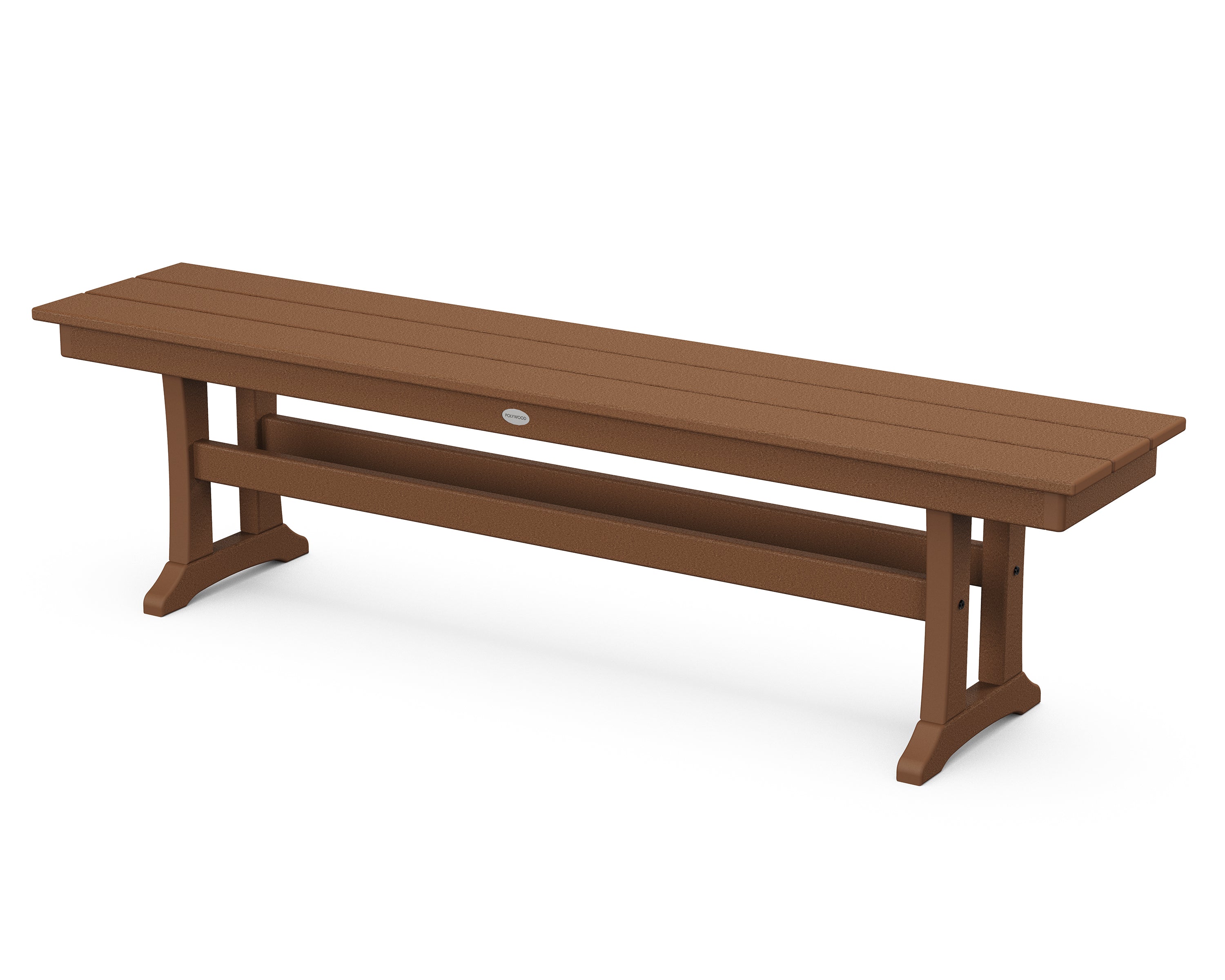 POLYWOOD® Farmhouse Trestle 65" Bench in Teak