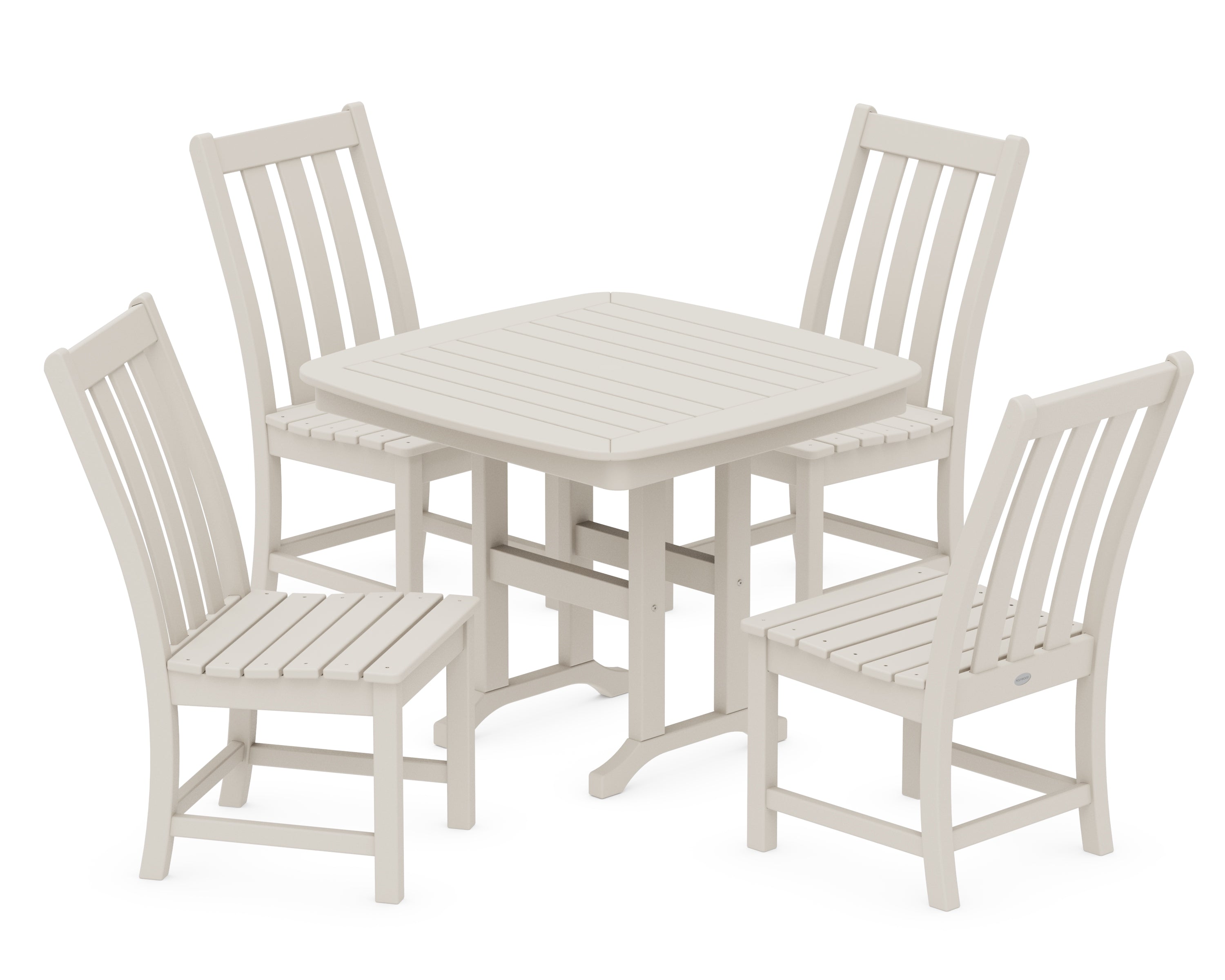 POLYWOOD Vineyard 5-Piece Side Chair Dining Set in Sand