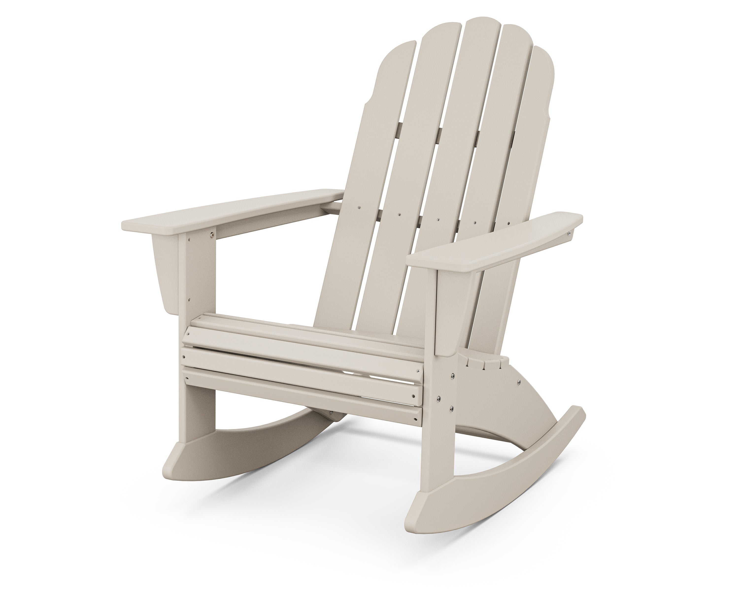 POLYWOOD Vineyard Curveback Adirondack Rocking Chair in Sand
