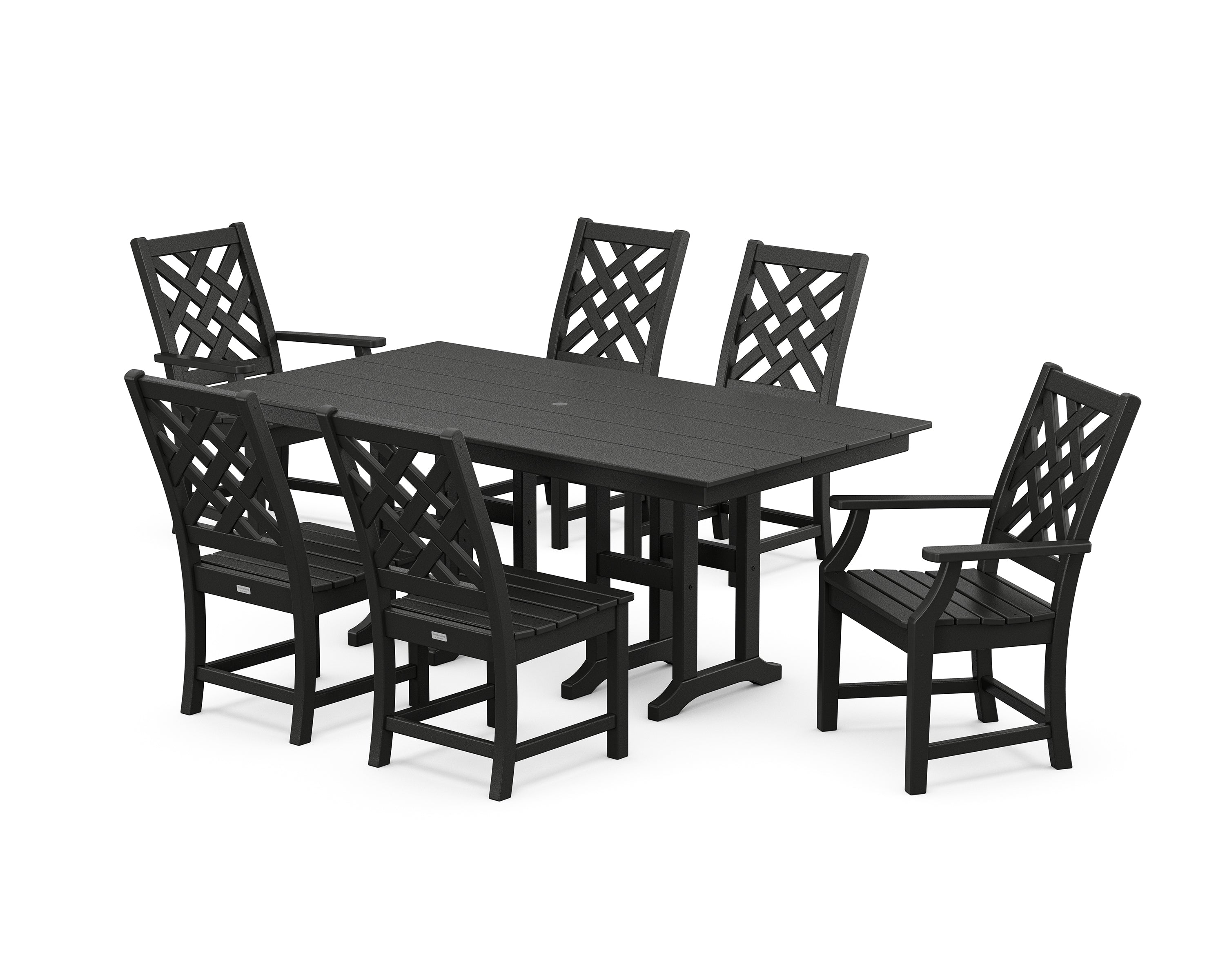 Country Living Wovendale 7-Piece Farmhouse Dining Set in Black