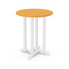 POLYWOOD Contempo 24" Round Dining Table in White / Tangerine
