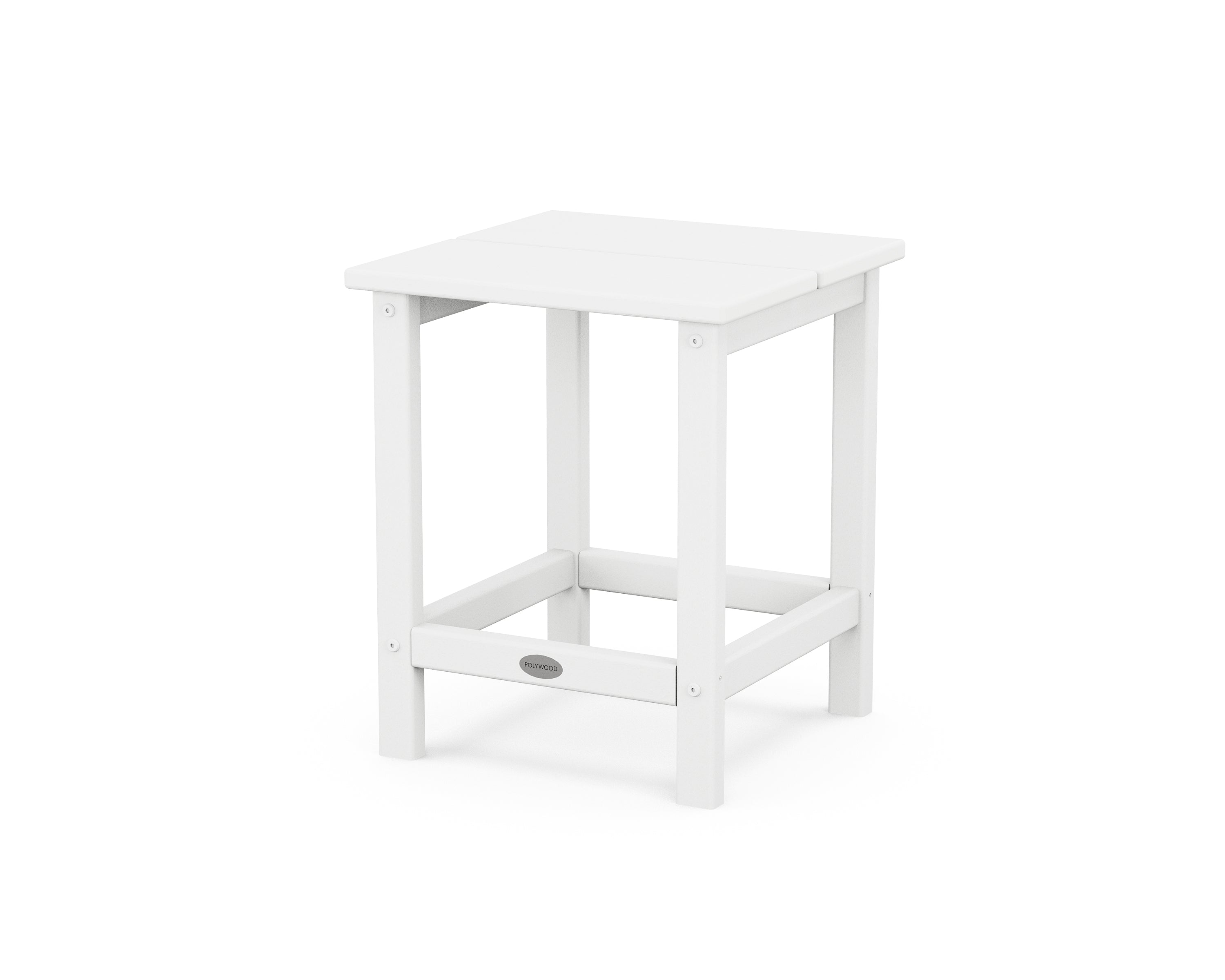 POLYWOOD Studio Square Side Table in White