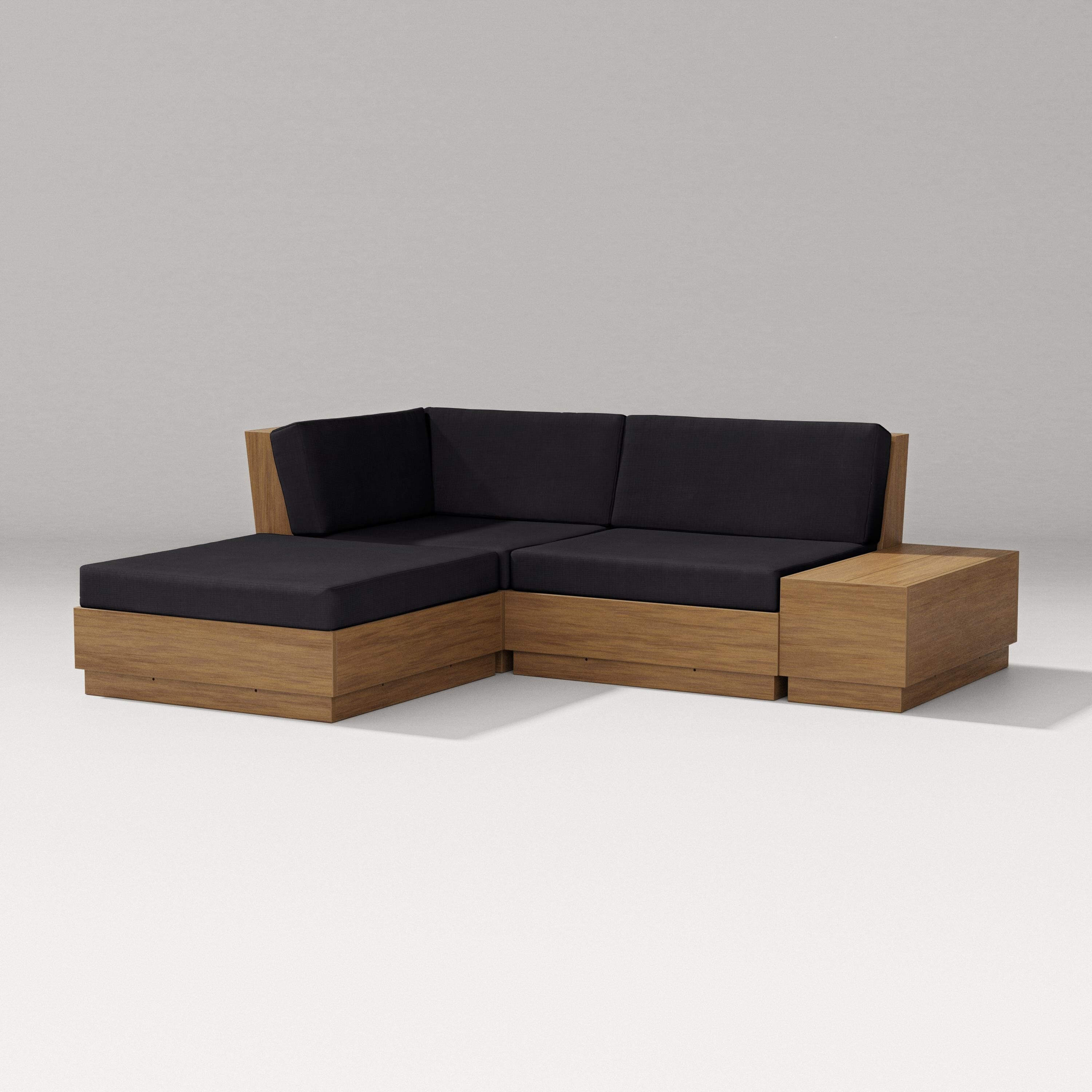 PW Designer Series Elevate Loveseat Sectional with Chaise in Natural / Midnight Linen