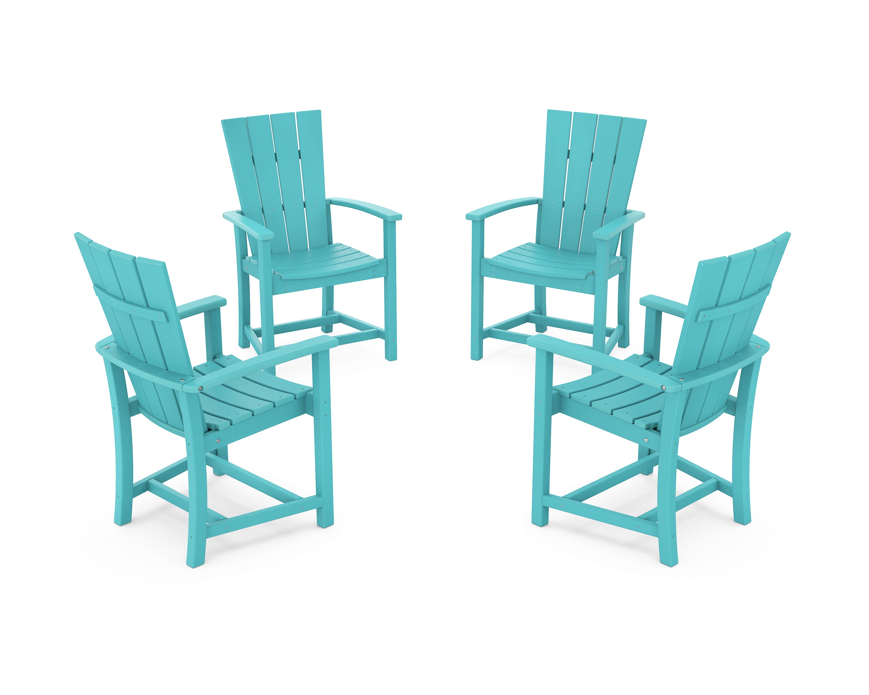 POLYWOOD Quattro 4-Piece Upright Adirondack Conversation Set in Aruba