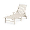 Country Living Cottage Chaise with Arms and Wheels in Sand