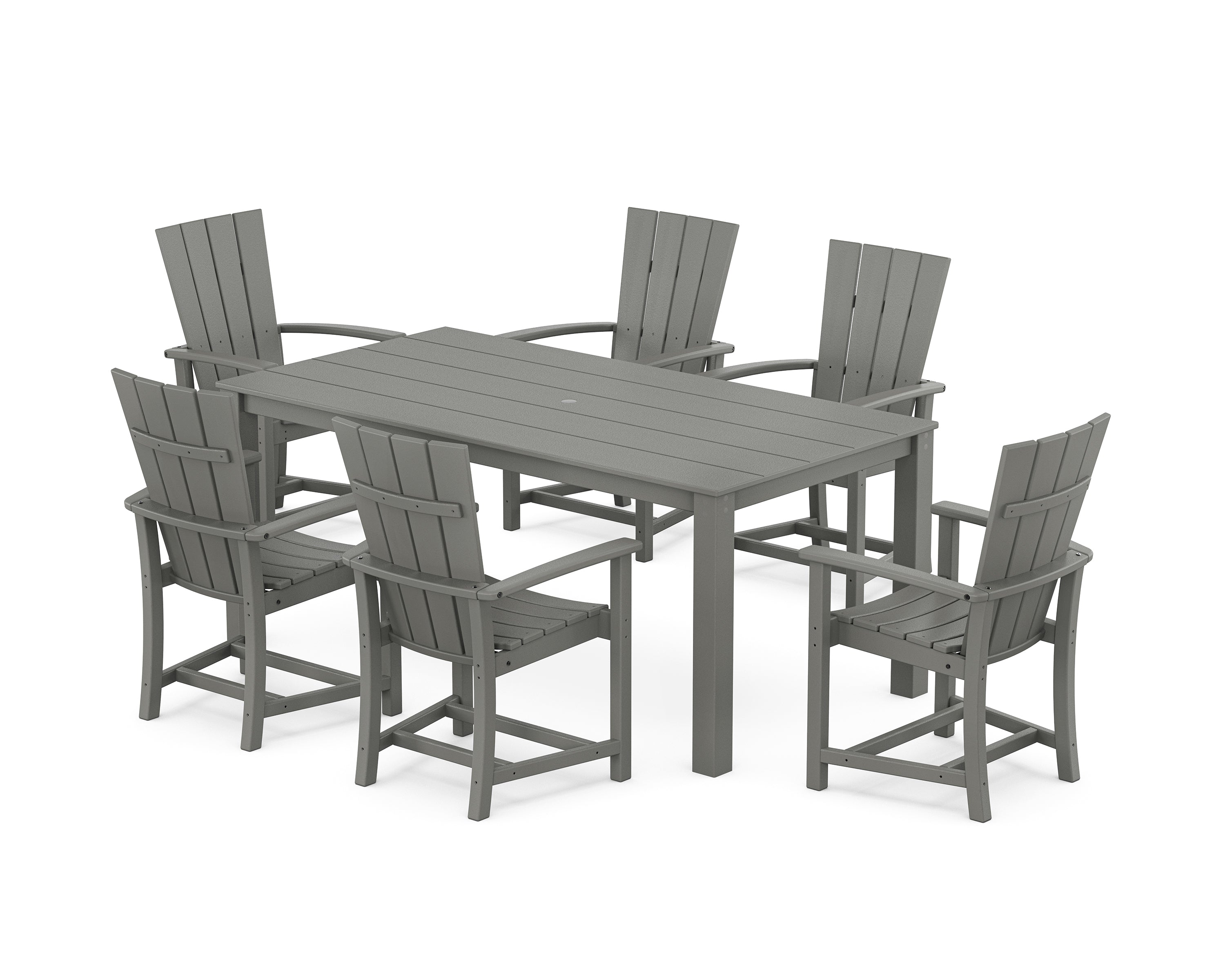 POLYWOOD Quattro 7-Piece Parsons Dining Set in Slate Grey