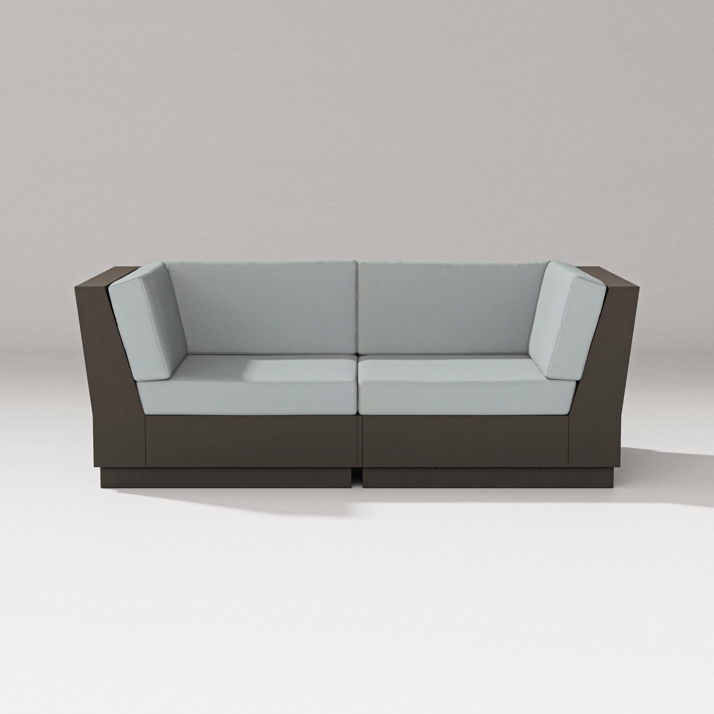 PW Designer Series Elevate Loveseat Sectional in Vintage Coffee / Spa