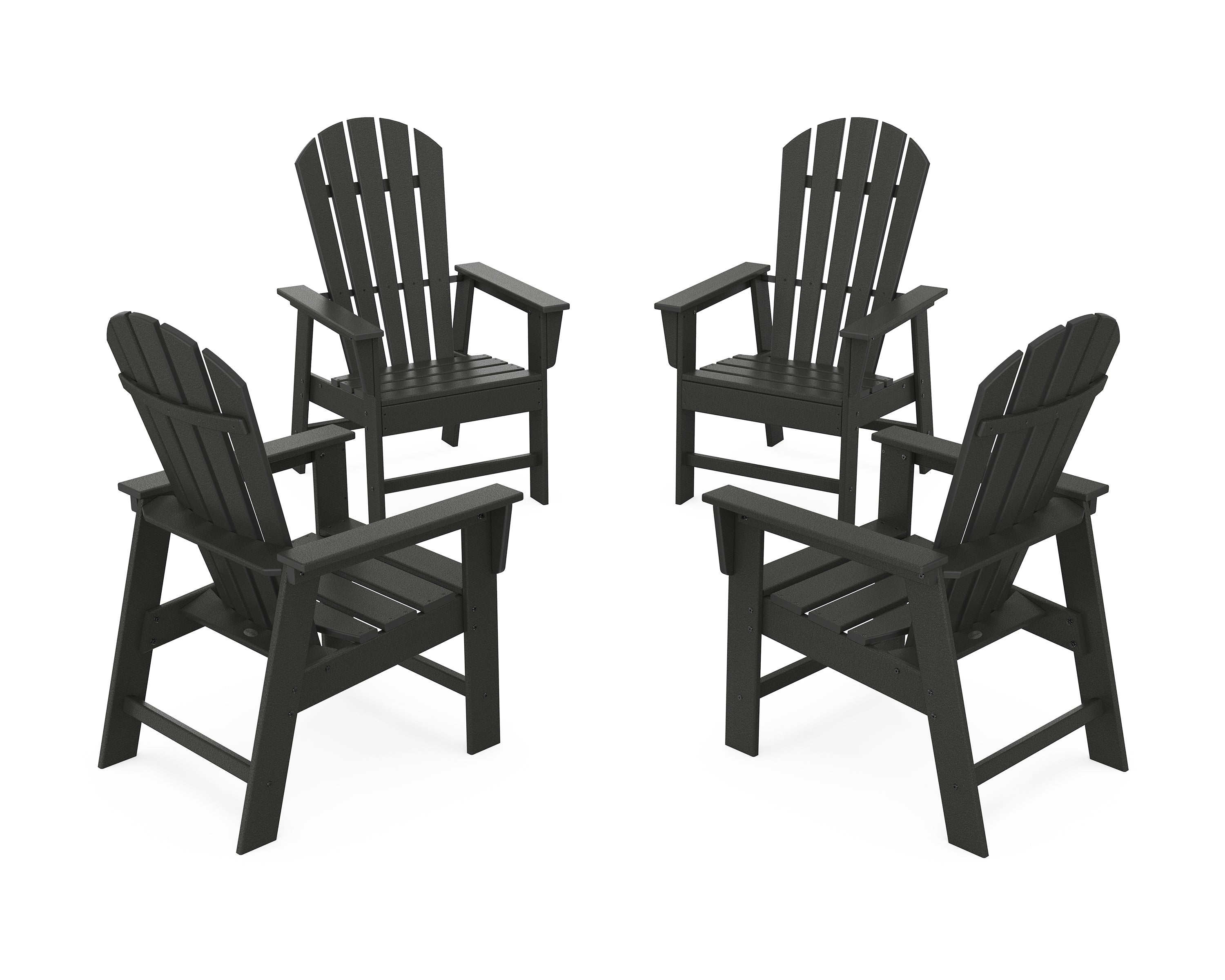 POLYWOOD 4-Piece South Beach Casual Chair Conversation Set in Black