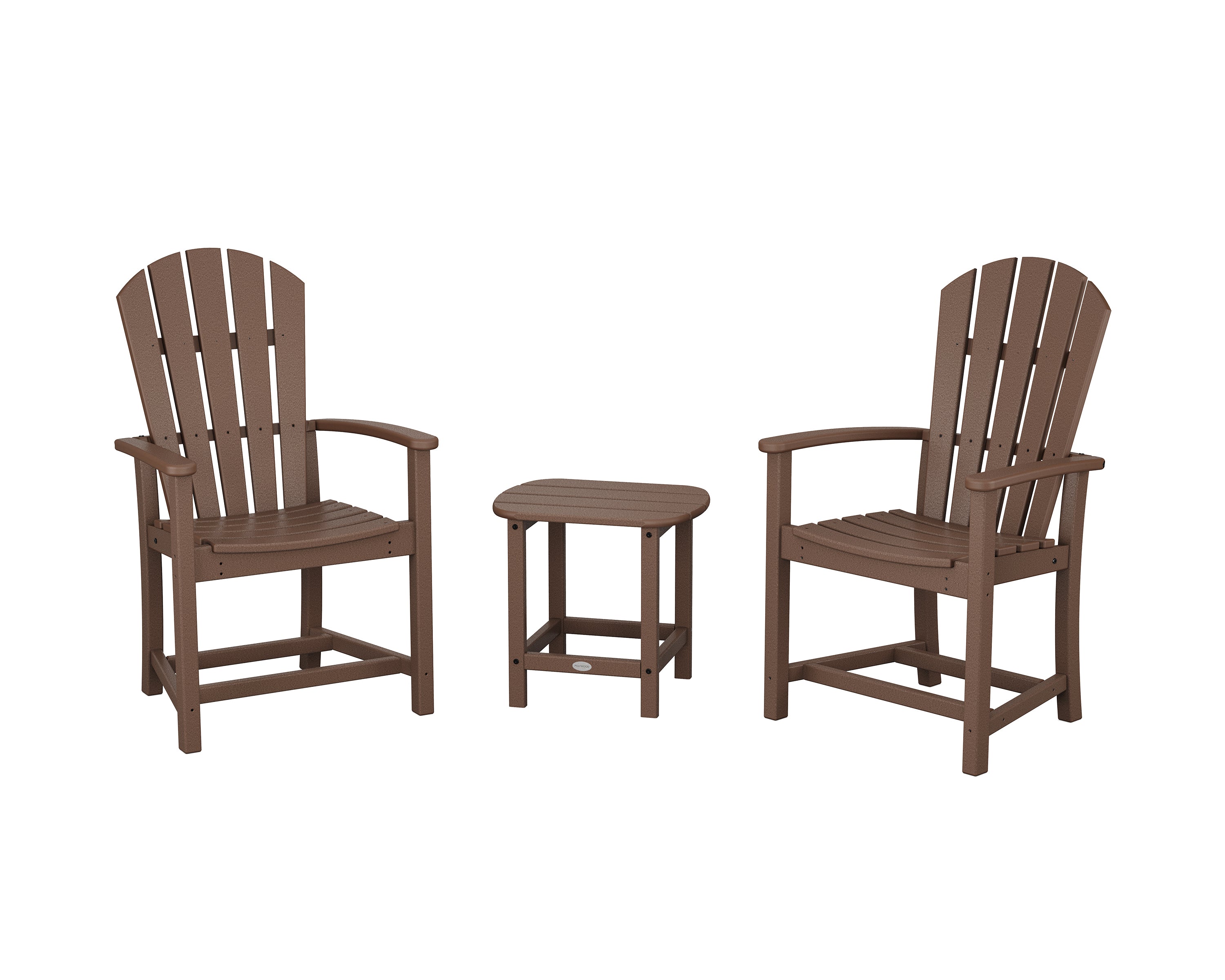 POLYWOOD Palm Coast 3-Piece Upright Adirondack Chair Set in Mahogany