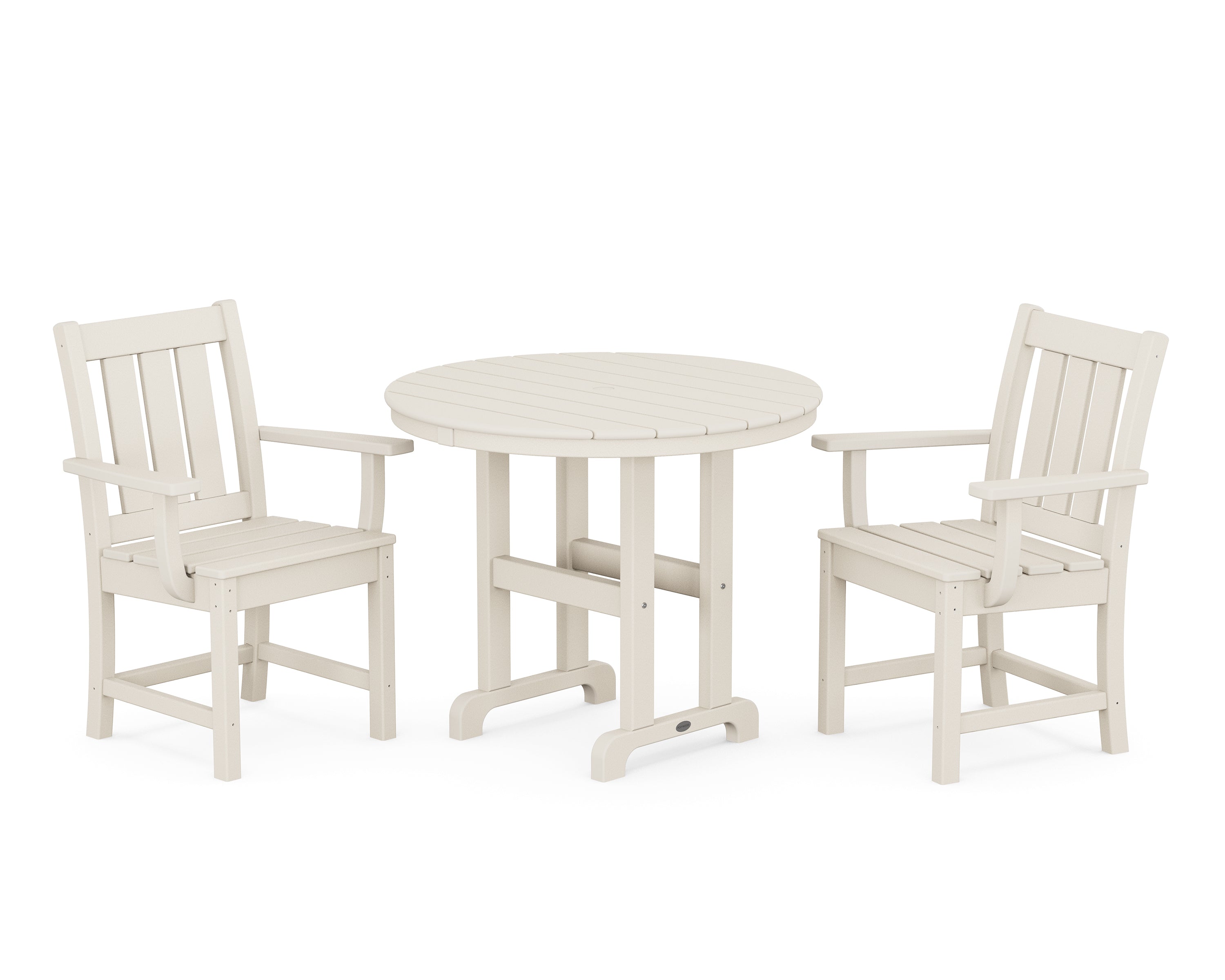 POLYWOOD® Oxford 3-Piece Farmhouse Dining Set in Sand