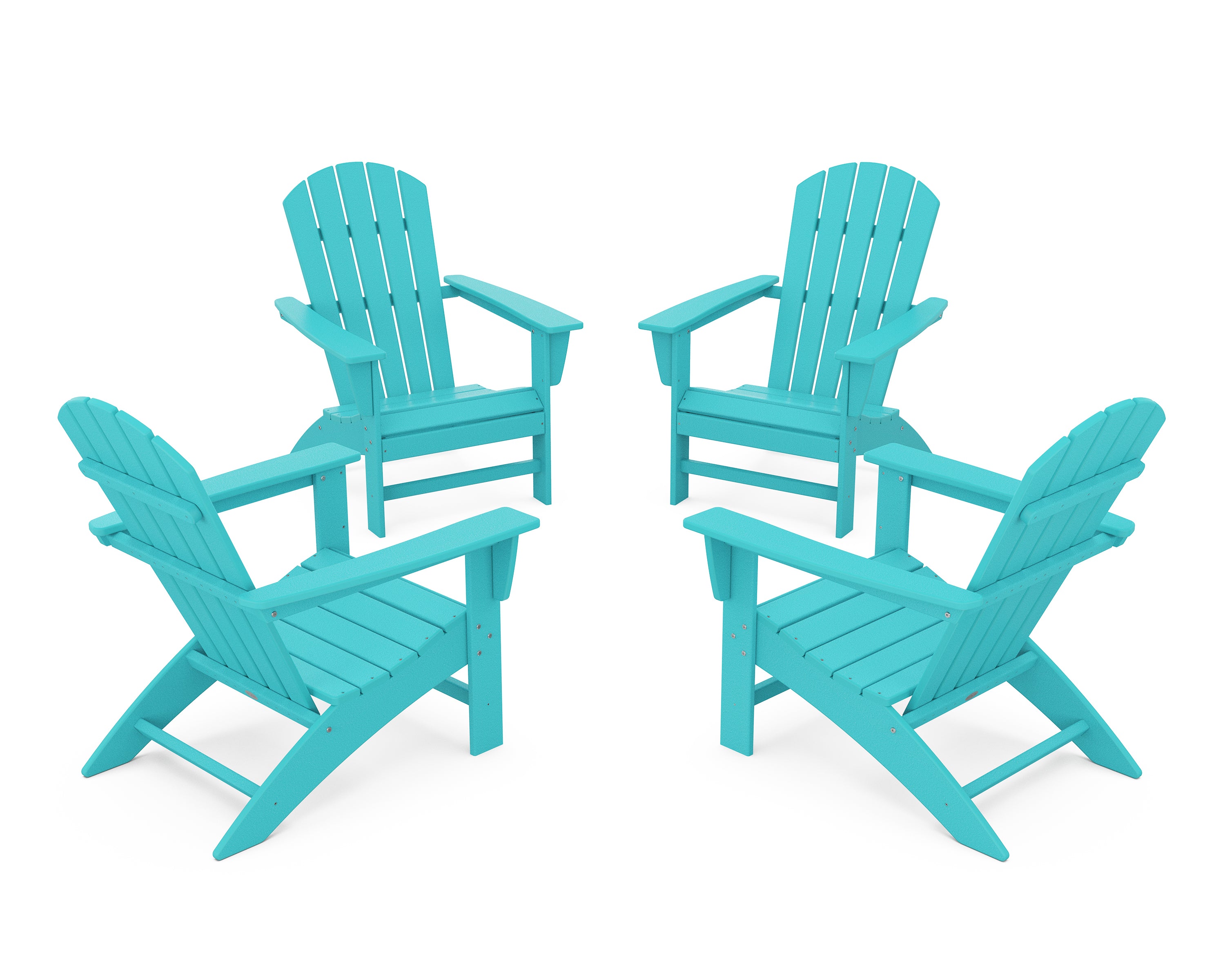 POLYWOOD® Nautical 4-Piece Adirondack Conversation Set in Aruba