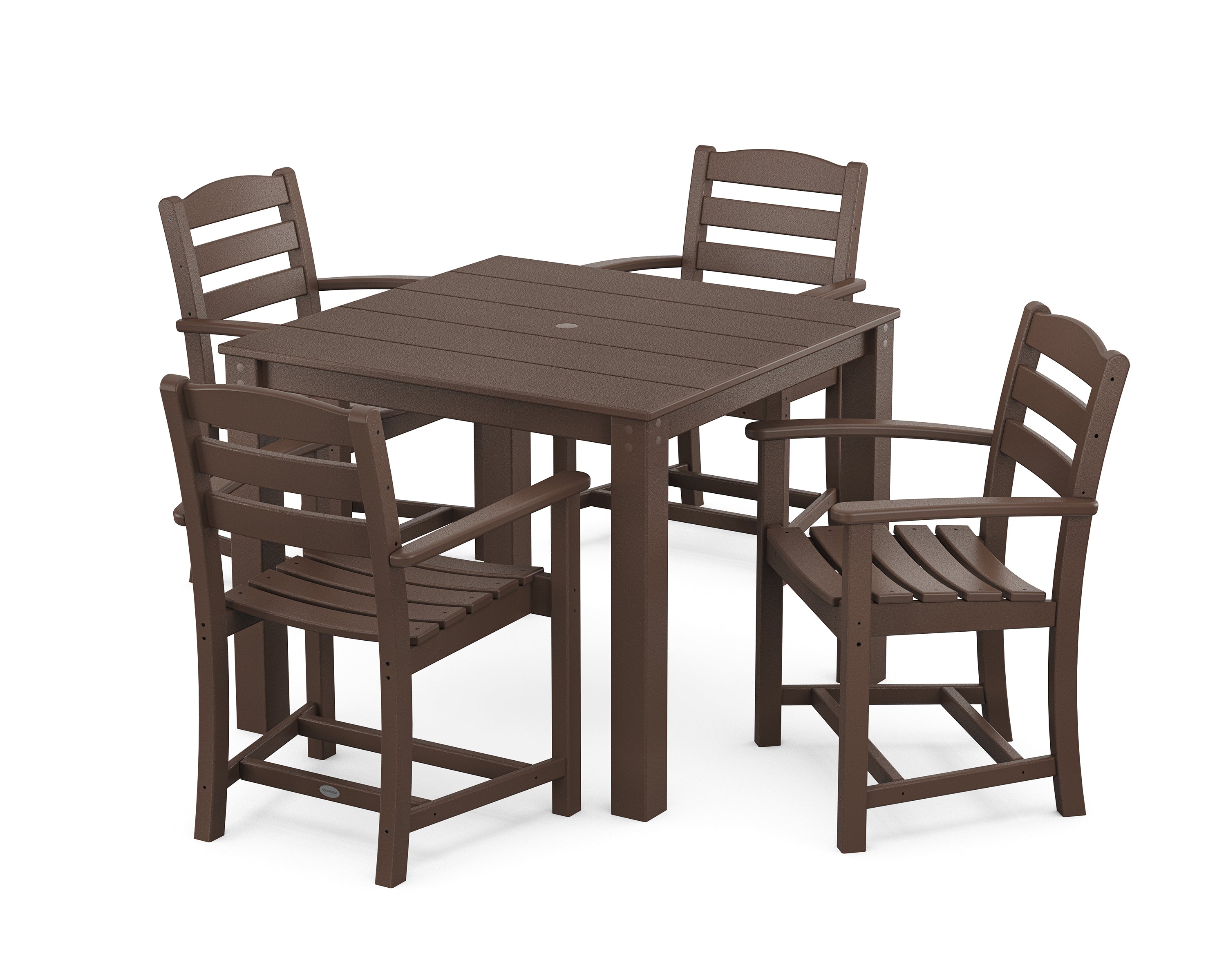 POLYWOOD La Casa Cafe' 5-Piece Parsons Dining Set in Mahogany