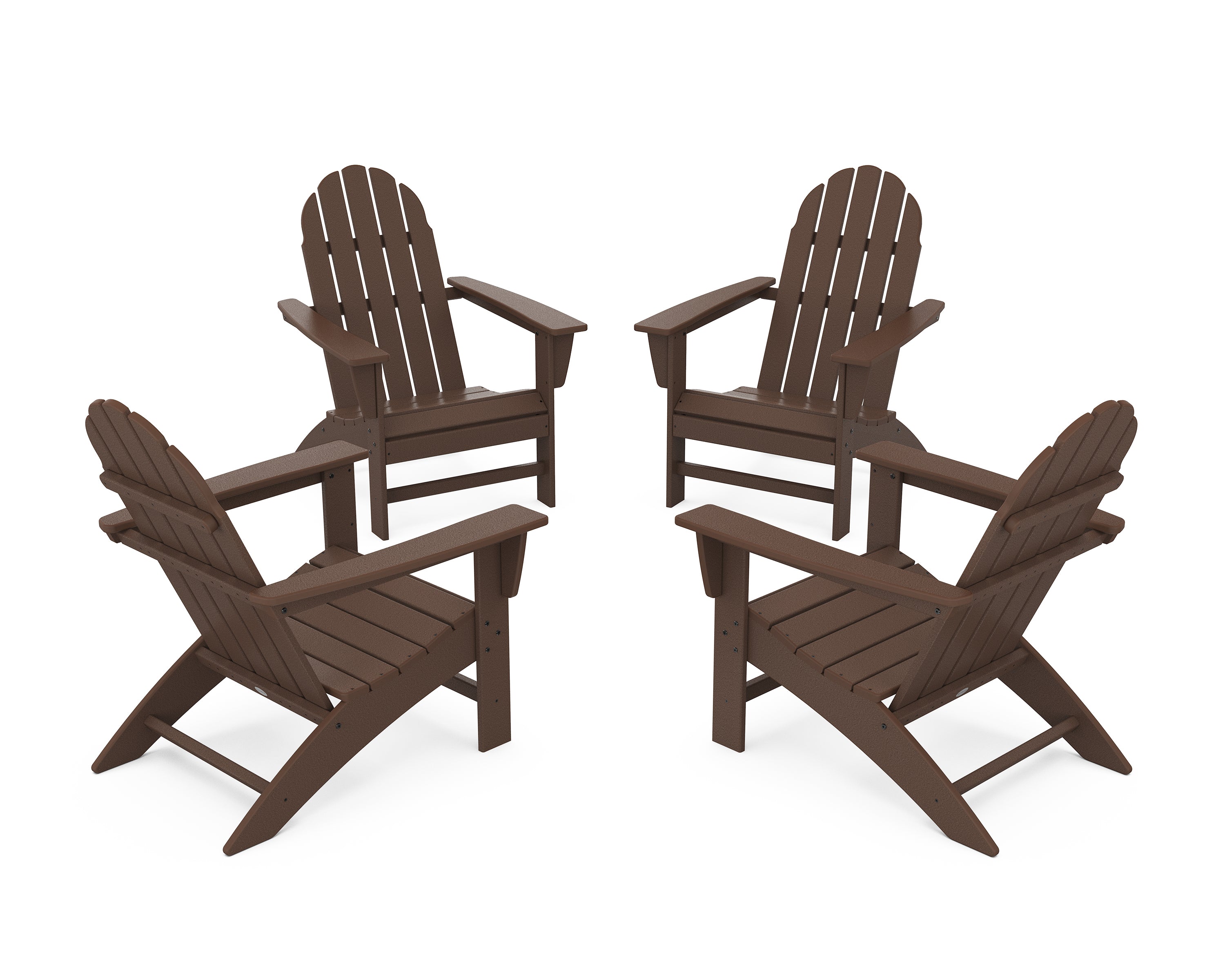 POLYWOOD Vineyard 4-Piece Adirondack Conversation Set in Mahogany