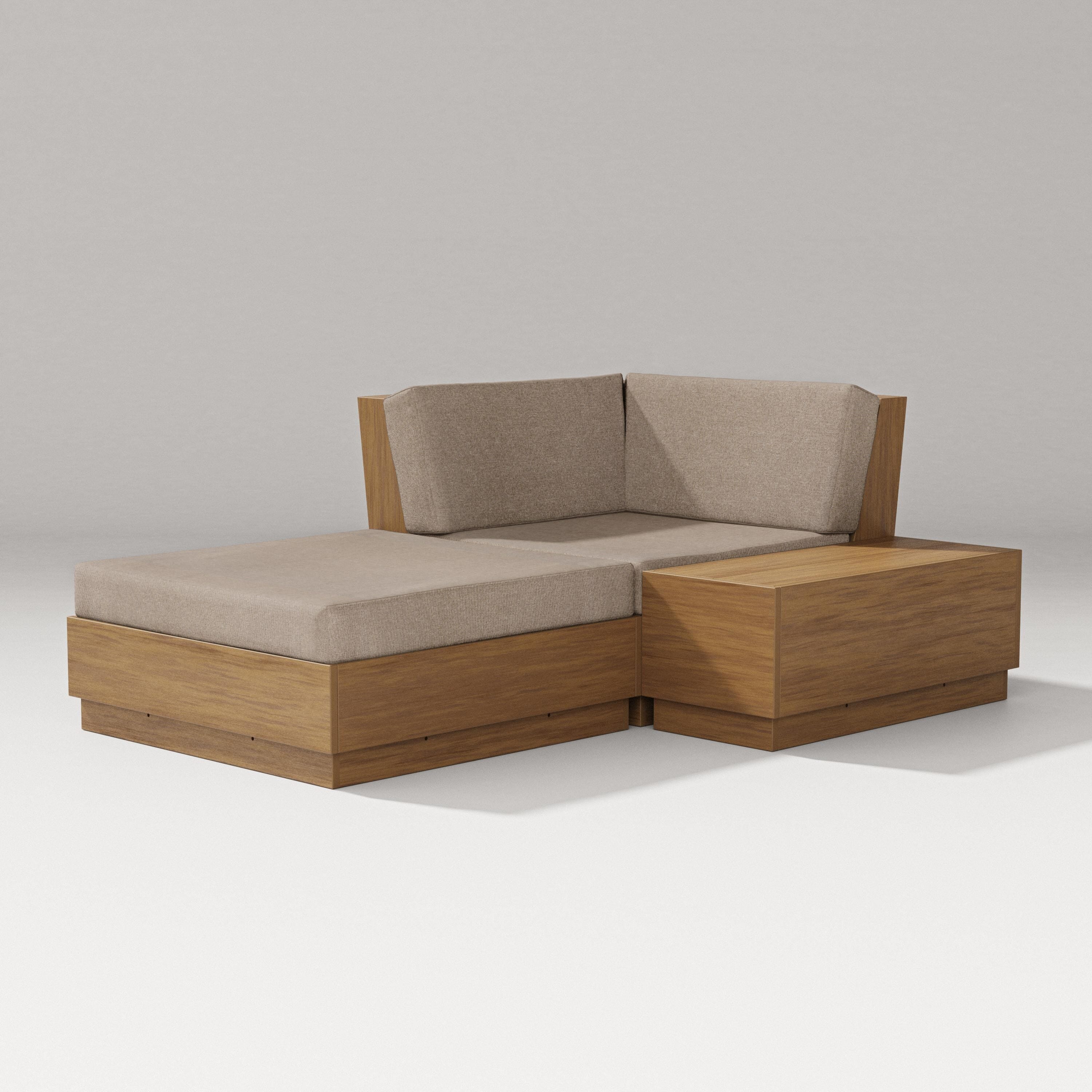 PW Designer Series Elevate Corner Chaise in Natural / Spiced Burlap