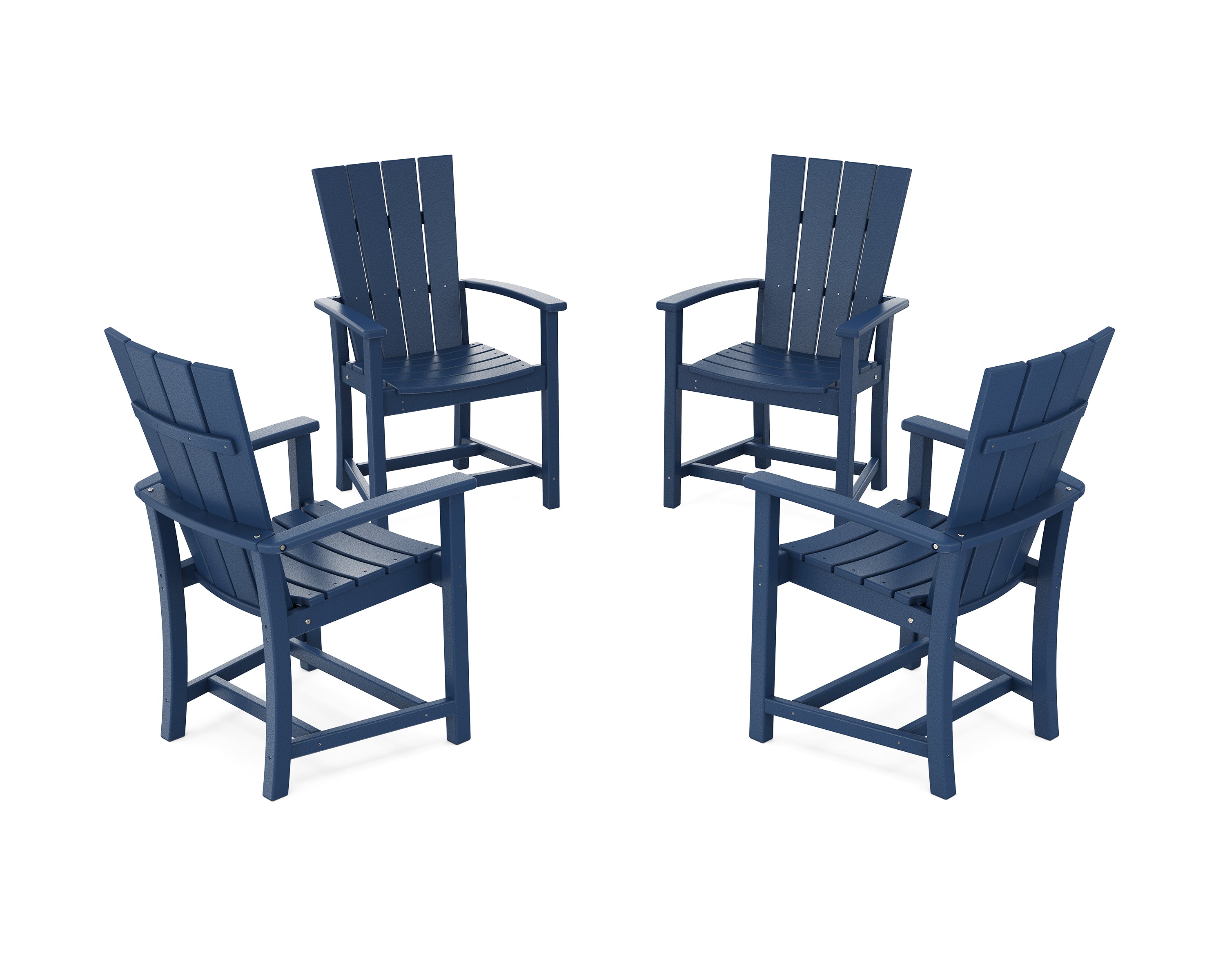 POLYWOOD Quattro 4-Piece Upright Adirondack Conversation Set in Navy