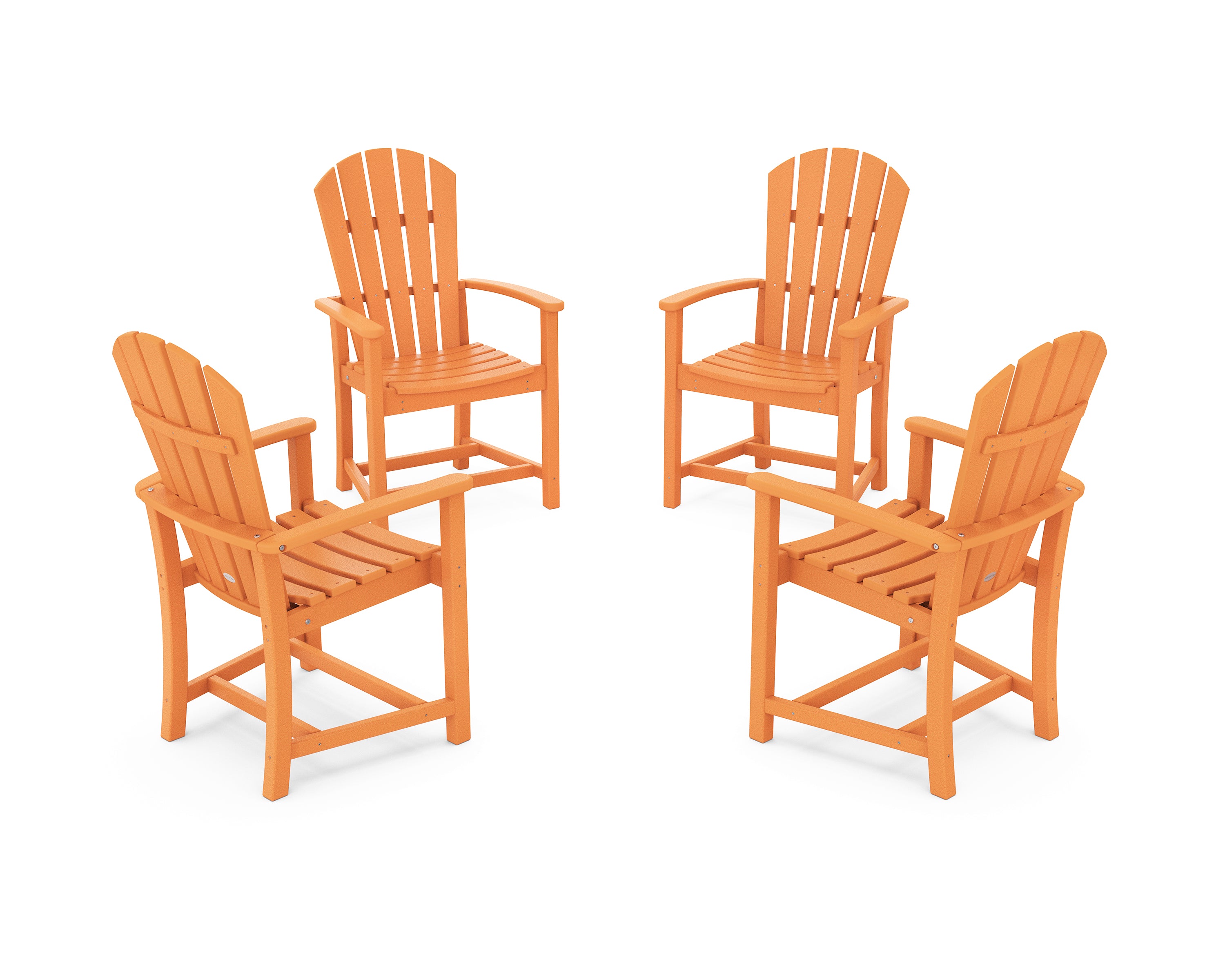 POLYWOOD Palm Coast 4-Piece Upright Adirondack Conversation Set in Tangerine