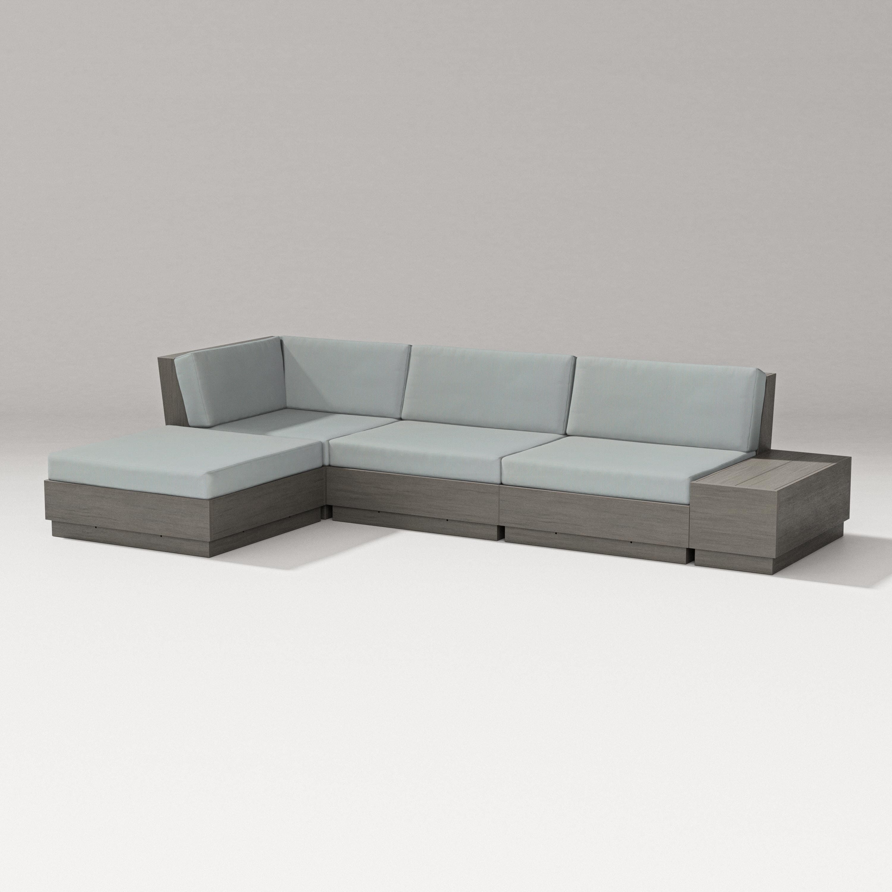 PW Designer Series Elevate Chaise Sectional in Driftwood / Spa