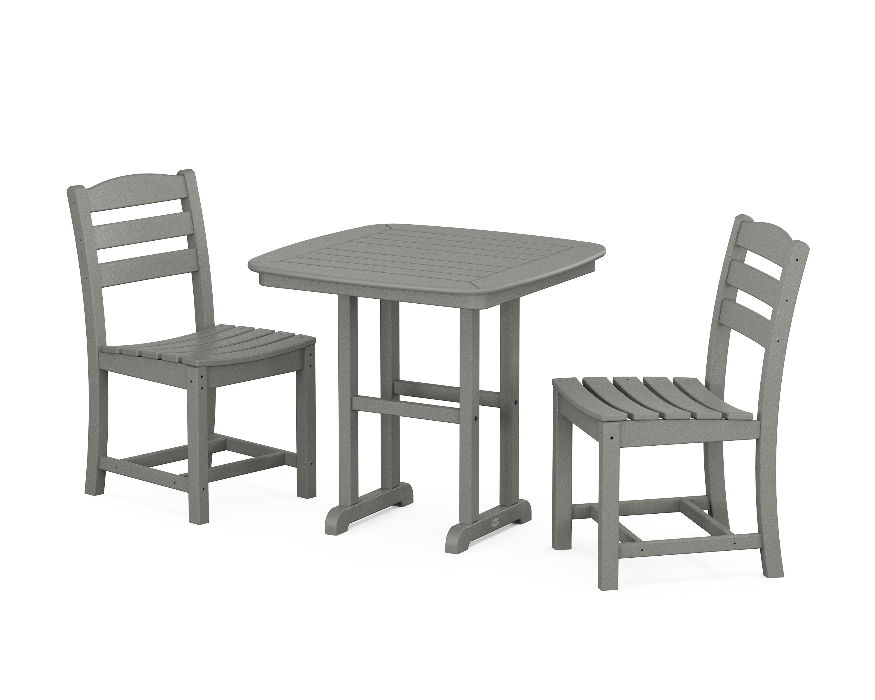 POLYWOOD® La Casa Café Side Chair 3-Piece Dining Set in Slate Grey