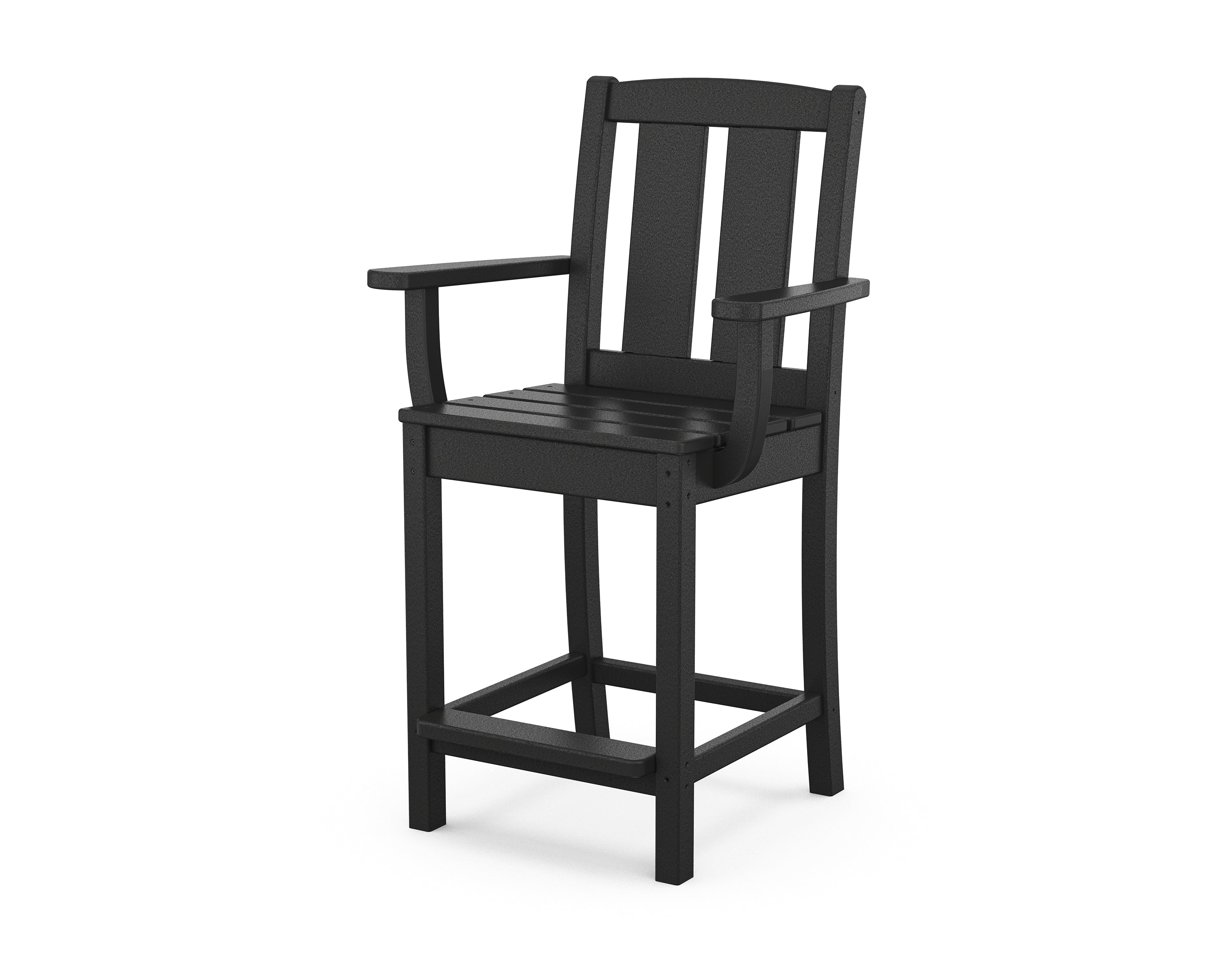 POLYWOOD Mission Counter Arm Chair in Black