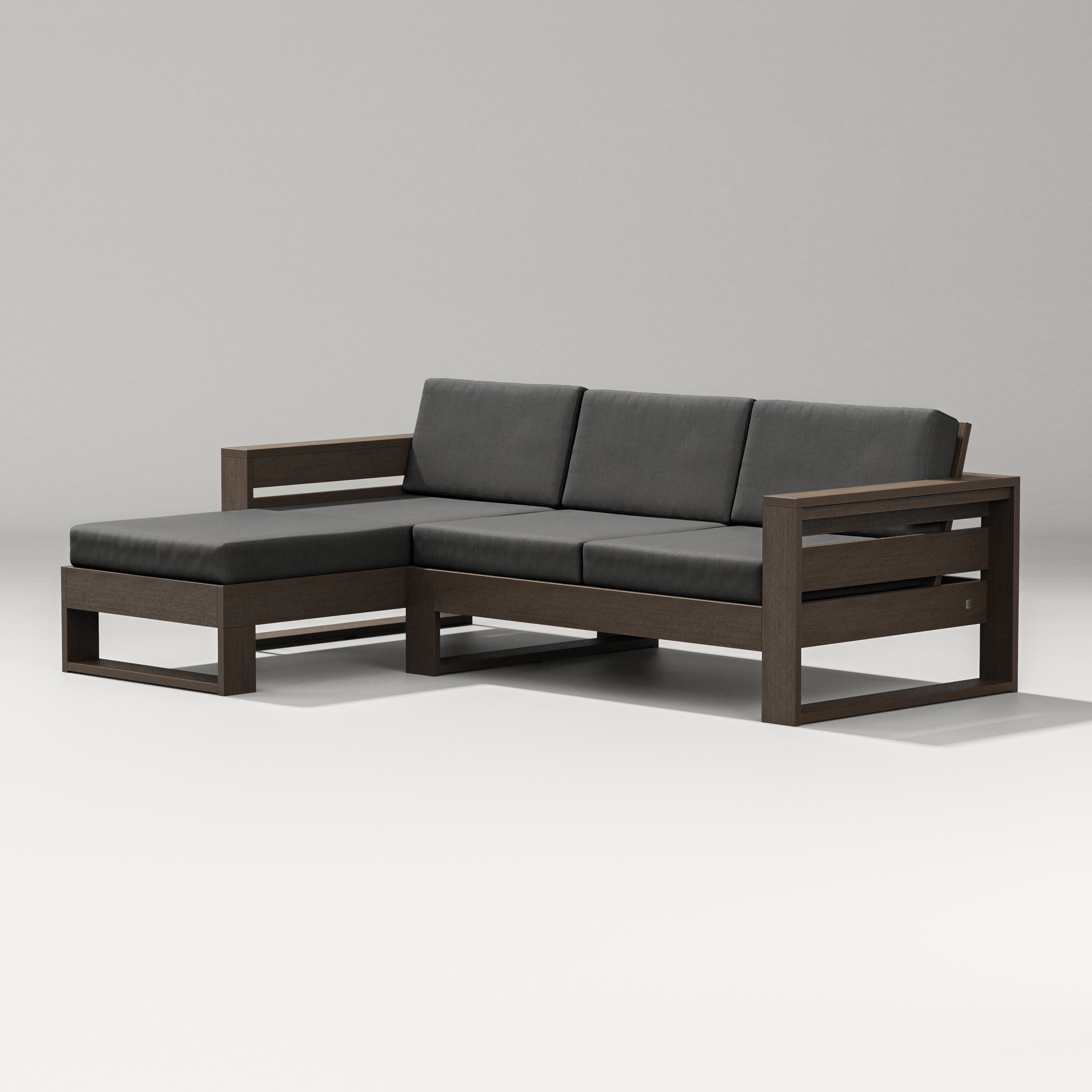 PW Designer Series Latitude Left Chaise Sectional in Kona / Spectrum Carbon