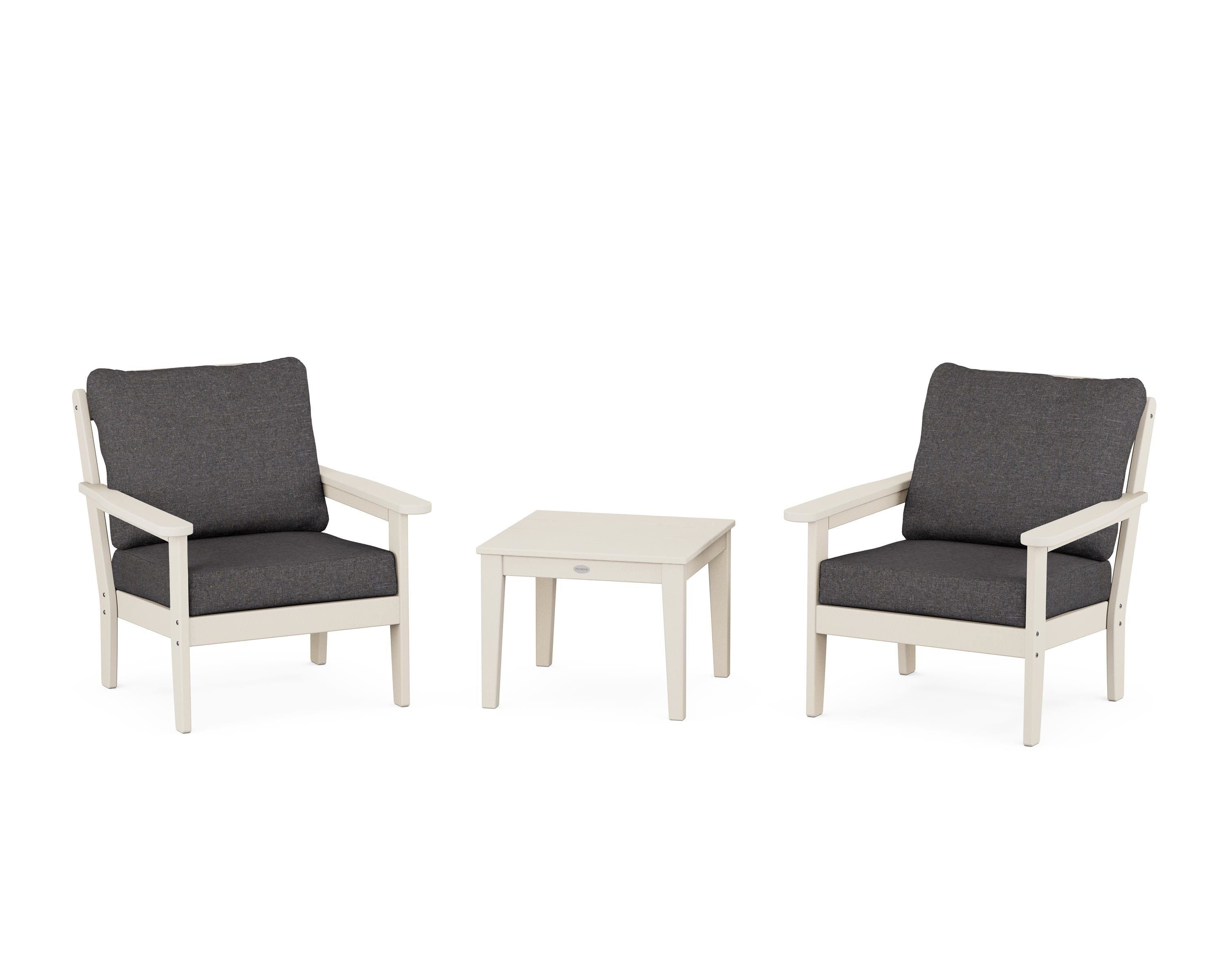 Country Living Cottage 3-Piece Deep Seating Set in Sand / Ash Charcoal