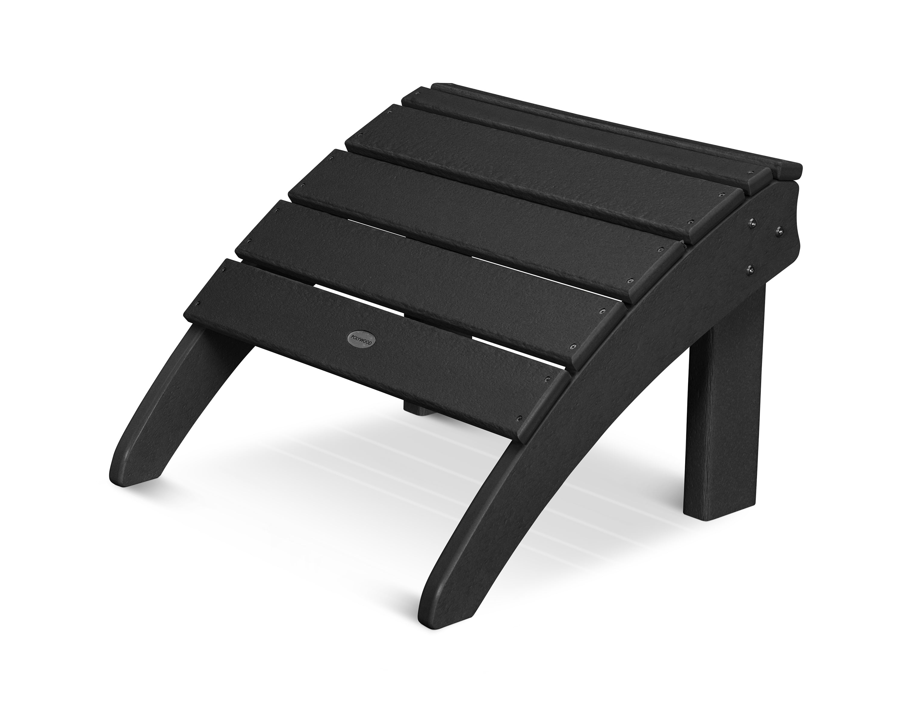 POLYWOOD Seashell Ottoman in Black