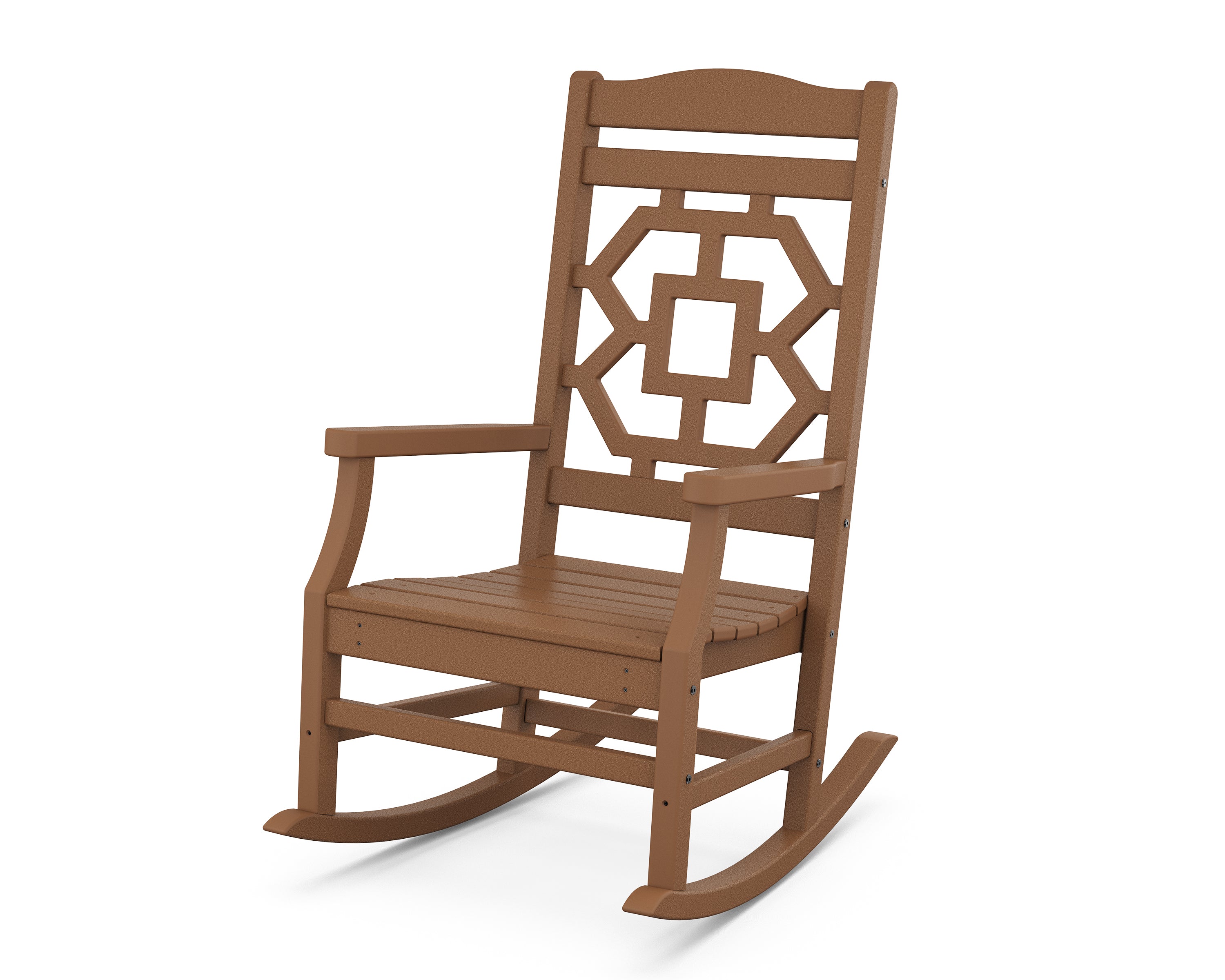 Martha Stewart by POLYWOOD Chinoiserie Rocking Chair in Teak