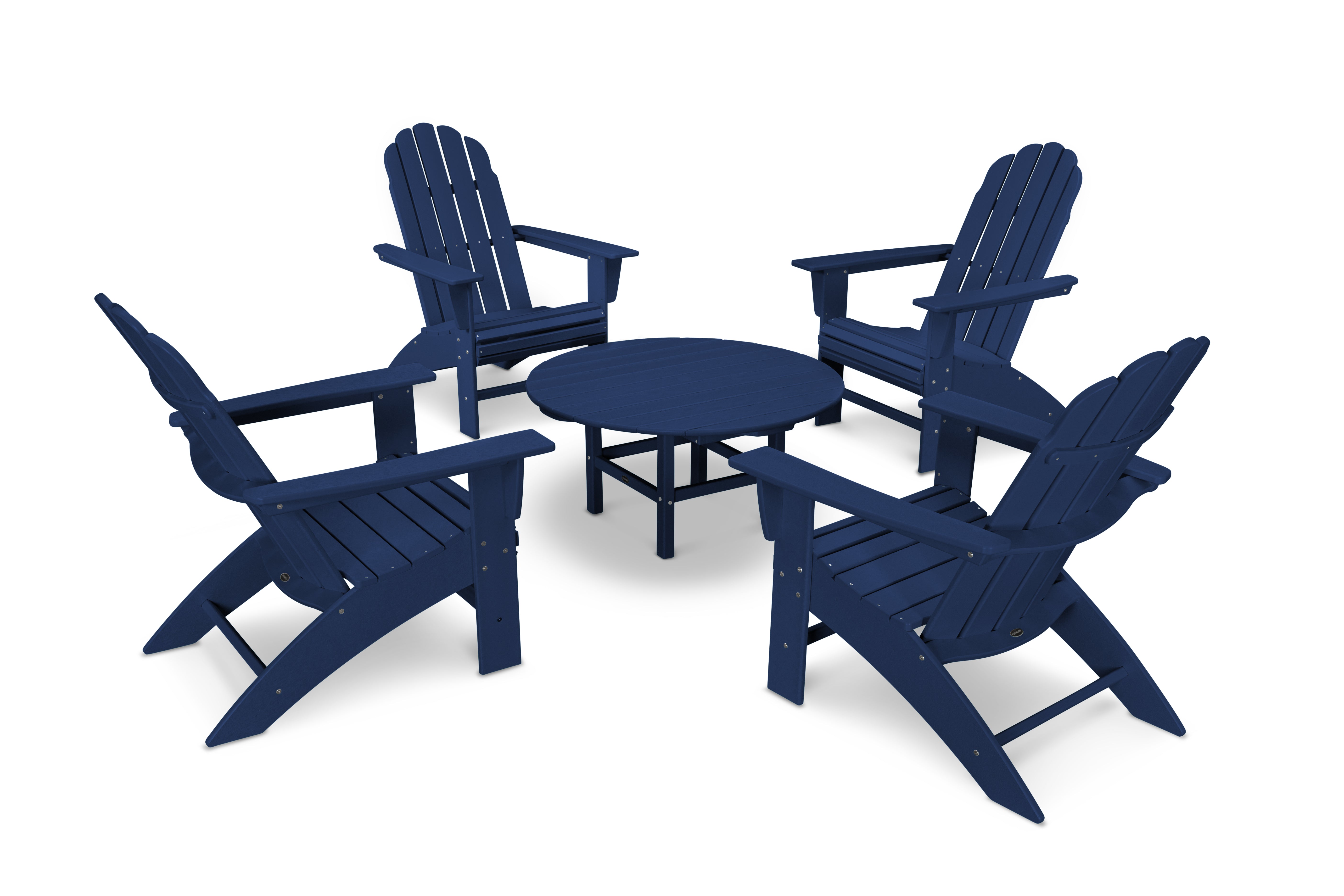 POLYWOOD® Vineyard 5-Piece Oversized Adirondack Set in Navy