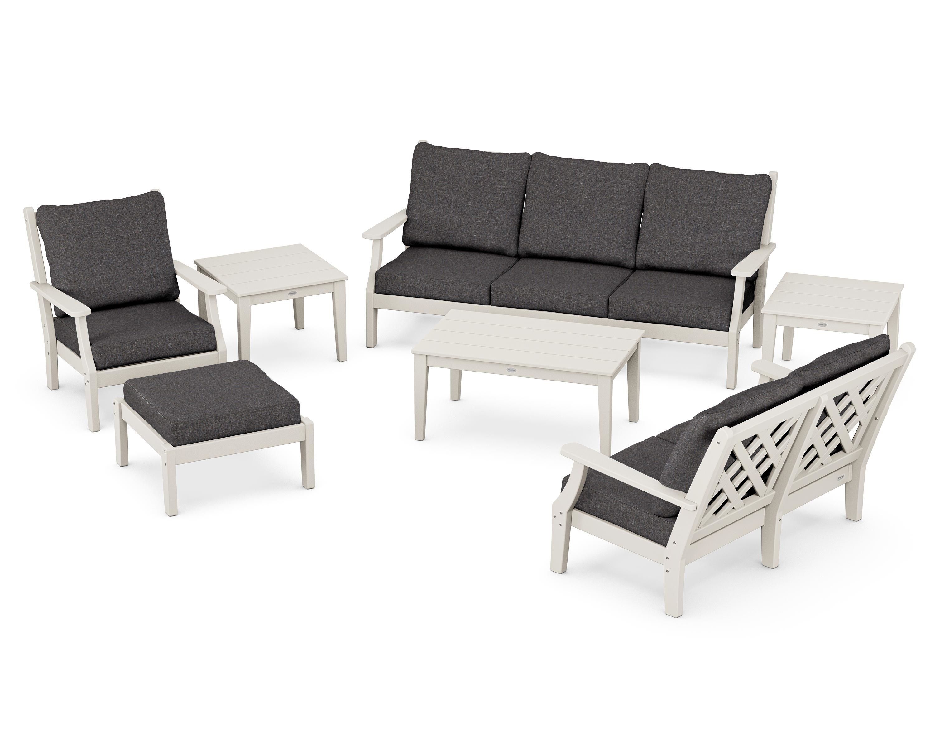 Country Living Wovendale 7-Piece Deep Seating Set in Sand / Ash Charcoal