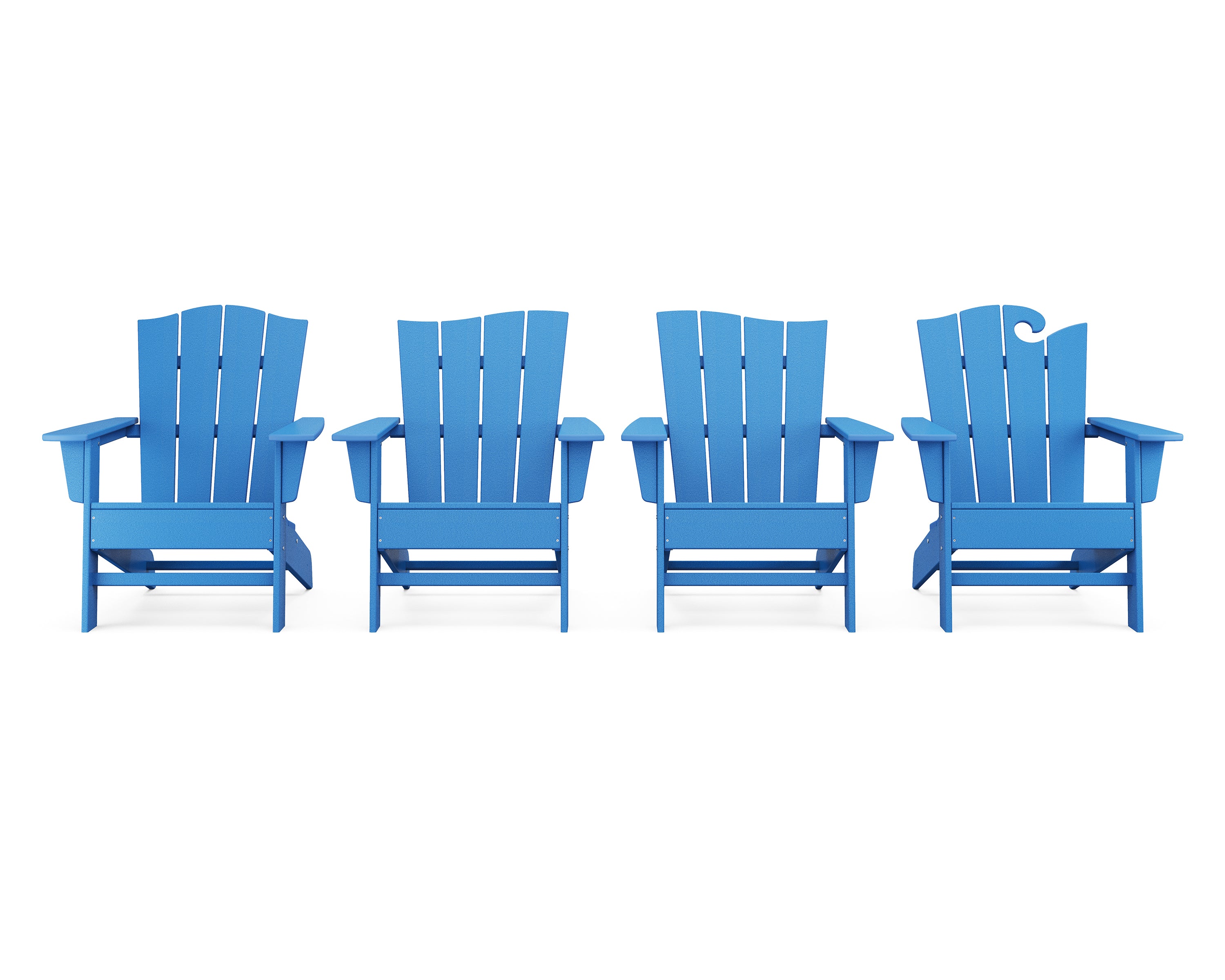 POLYWOOD® Wave Collection 4-Piece Adirondack Chair Set in Pacific Blue