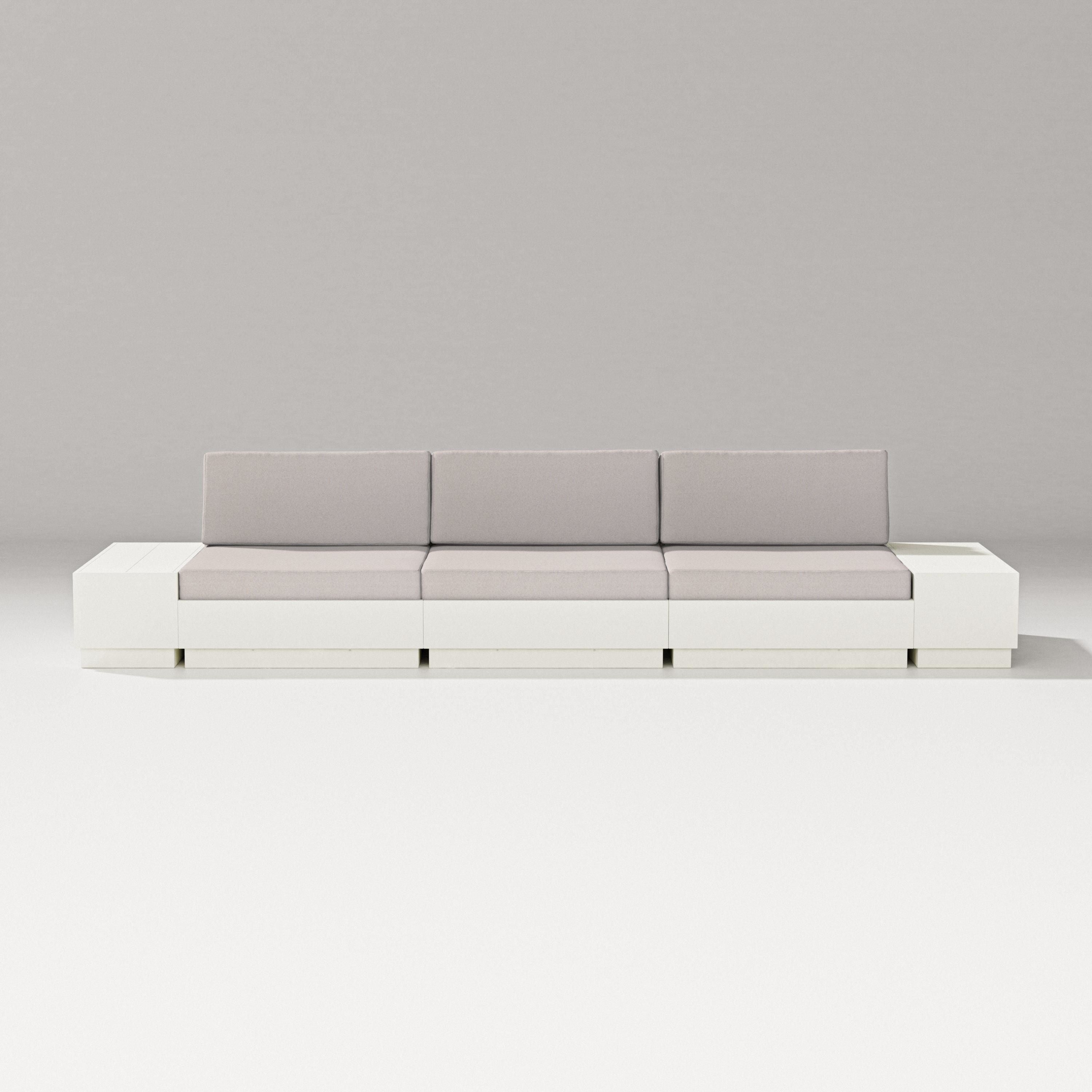 PW Designer Series Elevate Straight Sectional in Vintage White / Dune Burlap
