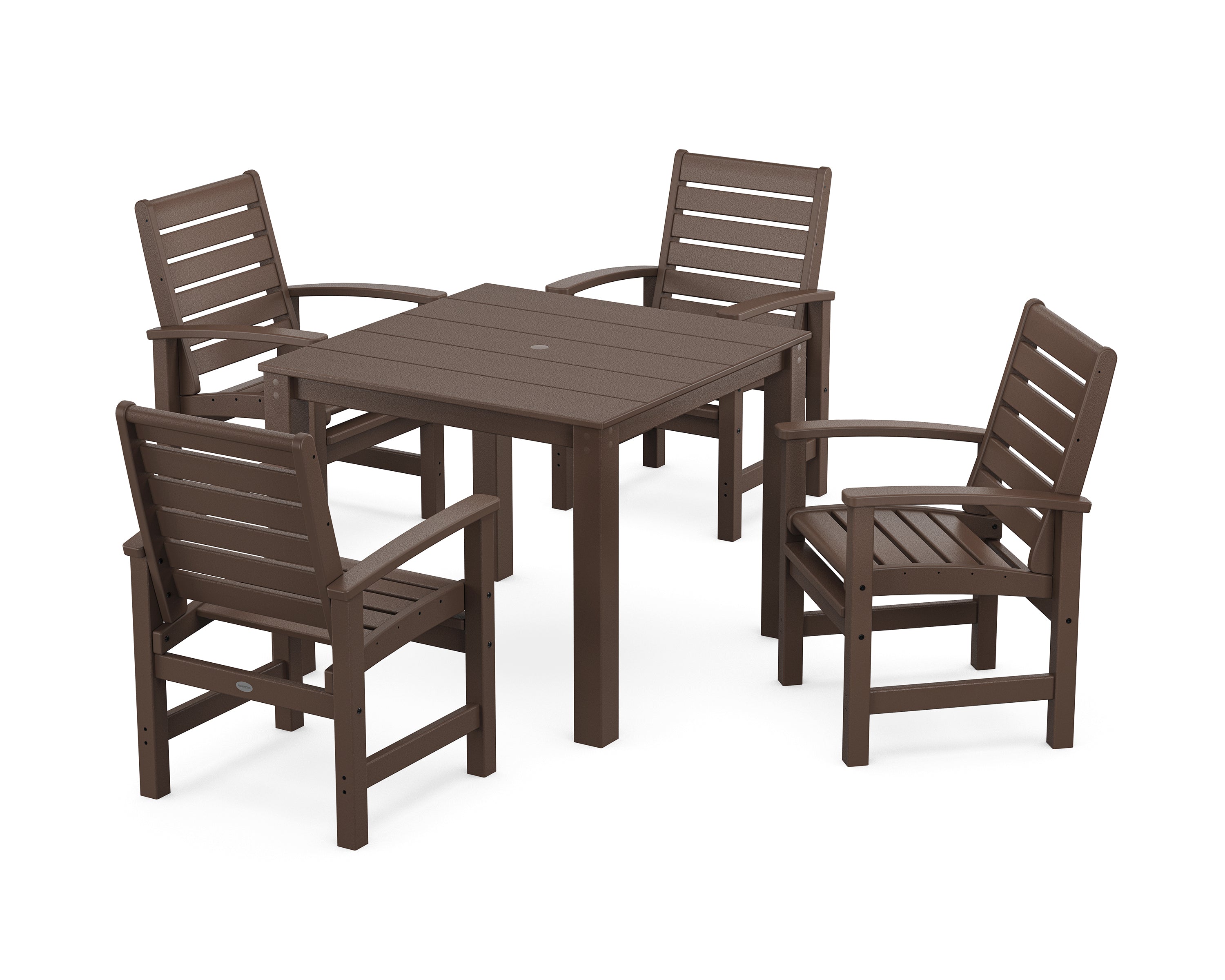 POLYWOOD Signature 5-Piece Parsons Dining Set in Mahogany