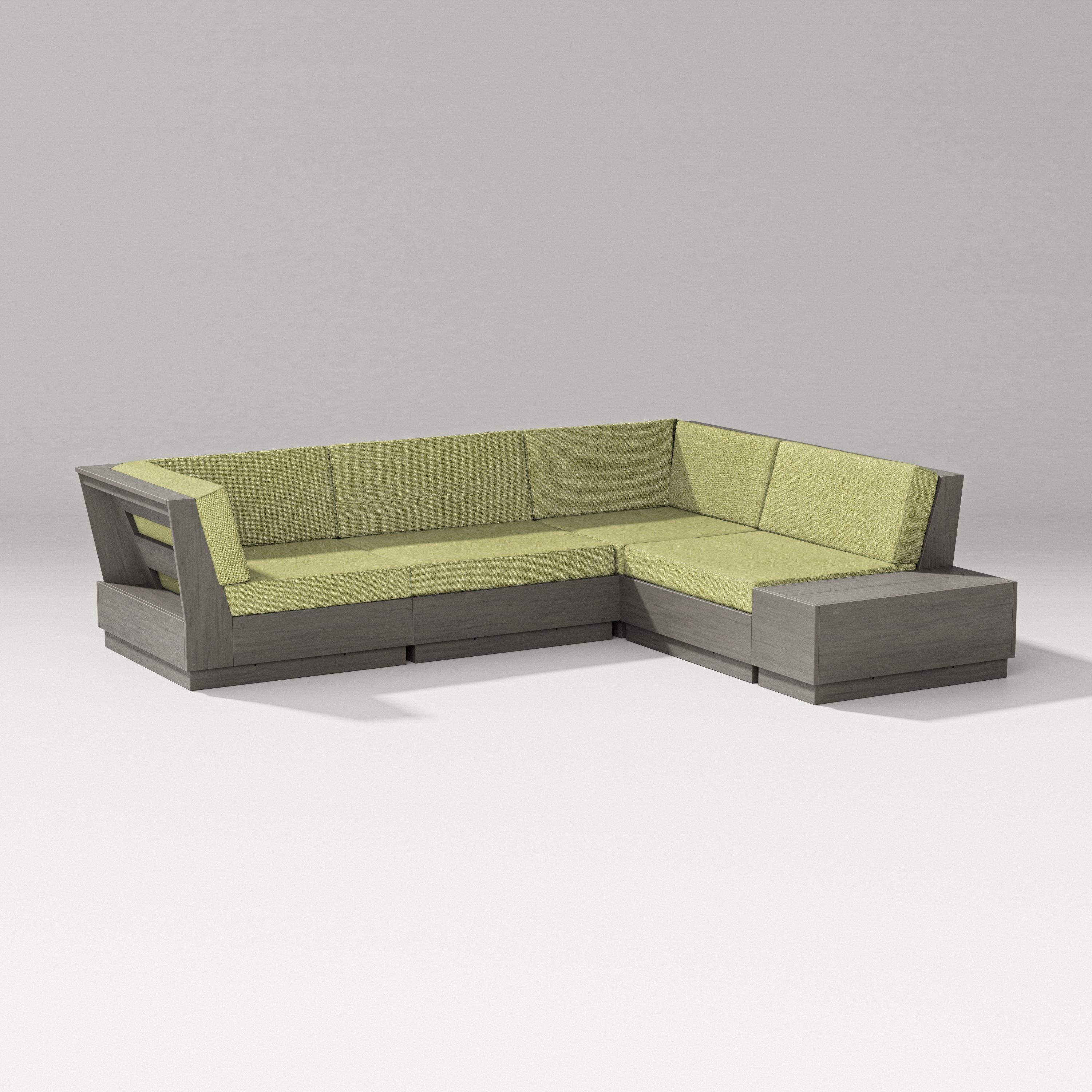 PW Designer Series Elevate Corner Sectional in Driftwood / Chartreuse Boucle
