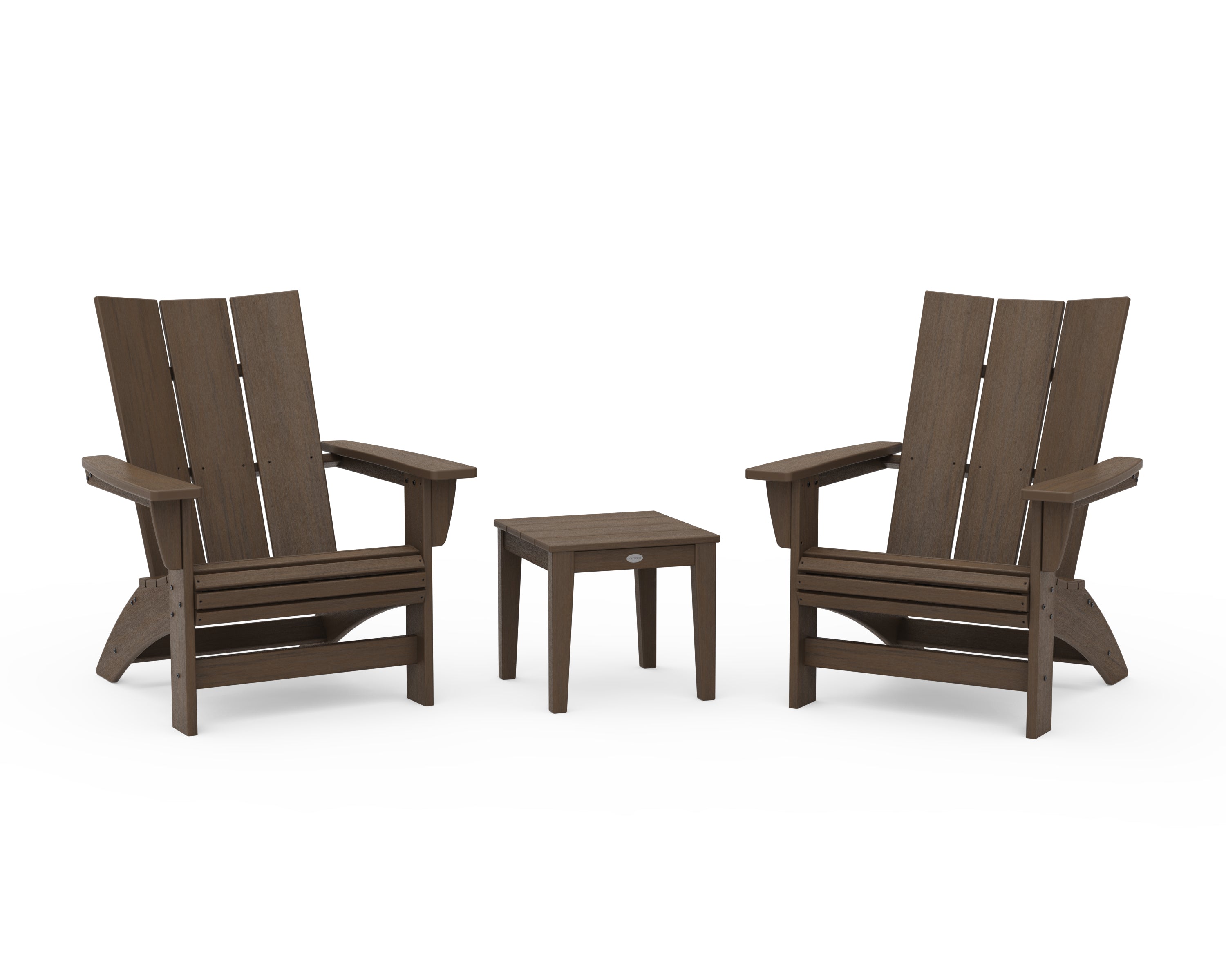 POLYWOOD 3-Piece Modern Grand Adirondack Set in Kona