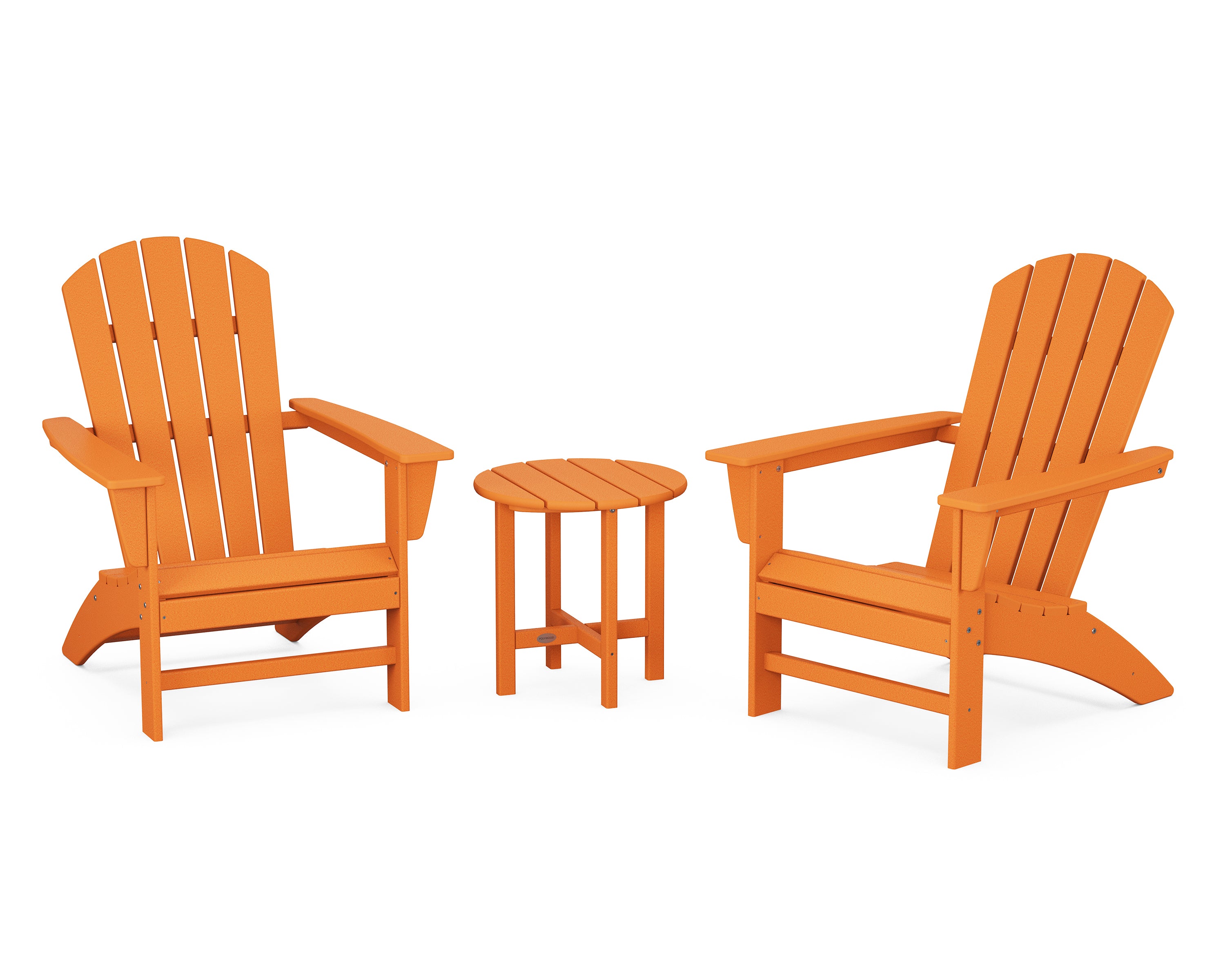 POLYWOOD® Nautical 3-Piece Adirondack Set in Tangerine