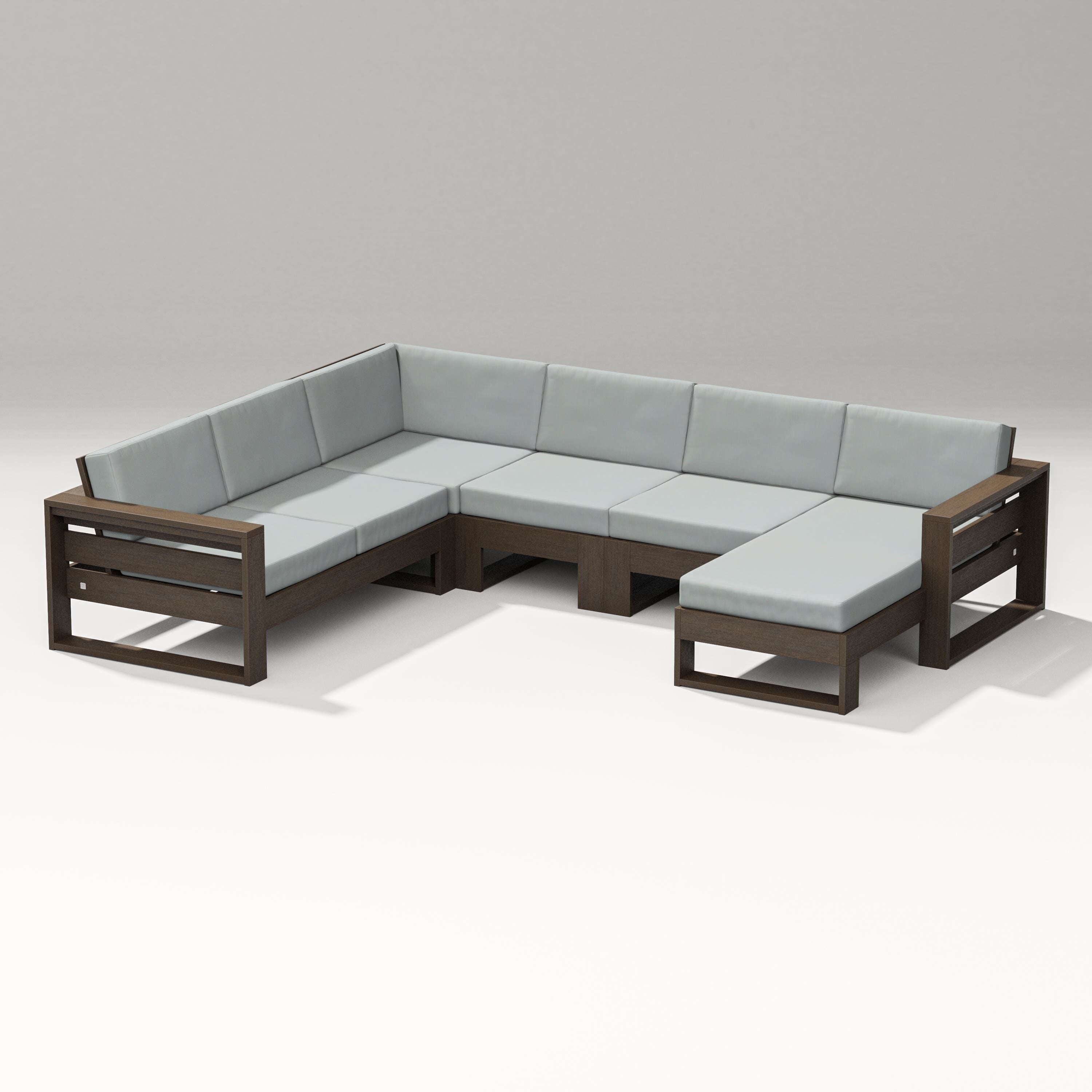 PW Designer Series Latitude Corner Sectional with Right Chaise in Kona / Spa