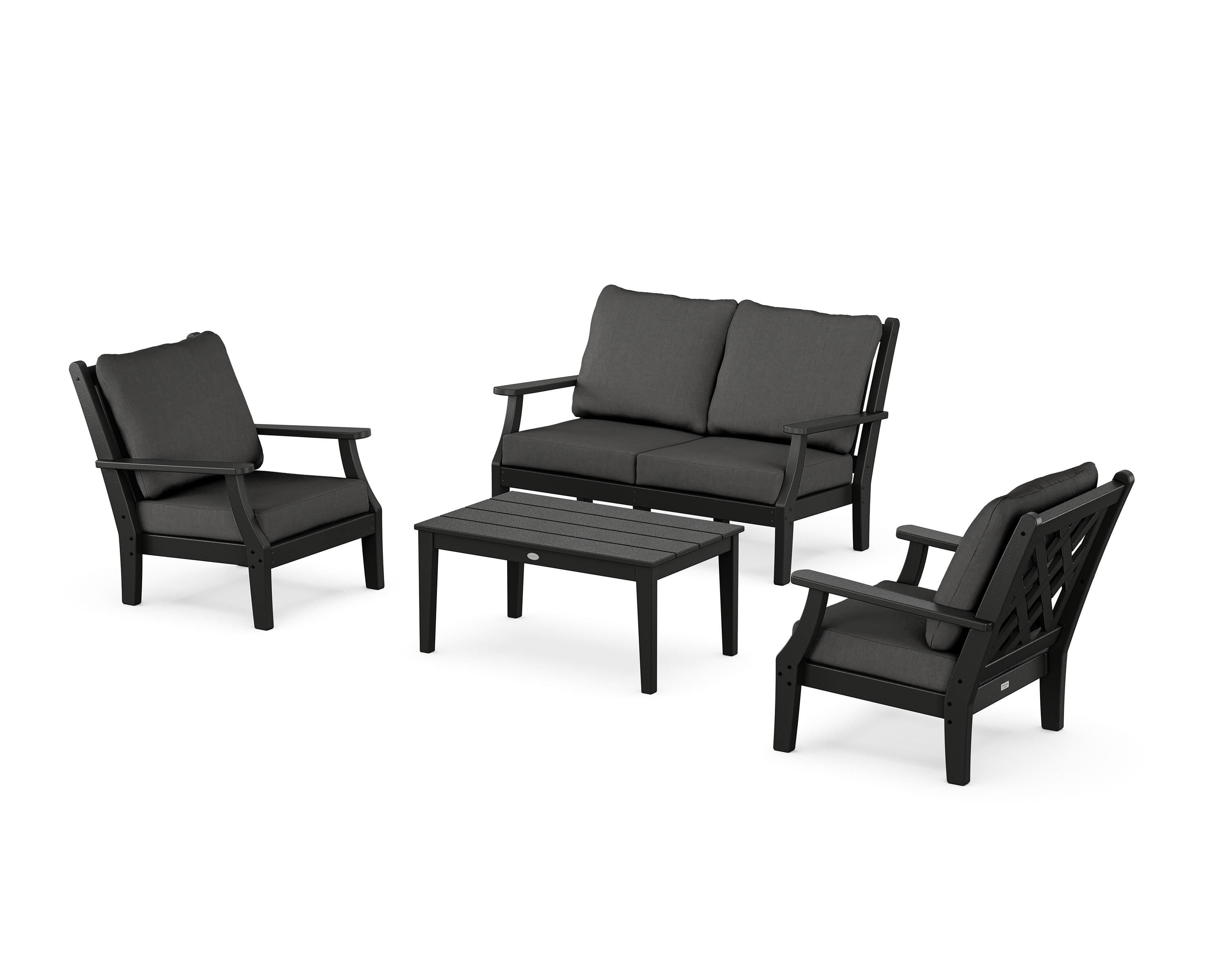 Country Living Wovendale 4-Piece Deep Seating Set with Loveseat in Black / Spectrum Carbon