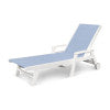 POLYWOOD Coastal Chaise with Wheels in White / Poolside Sling
