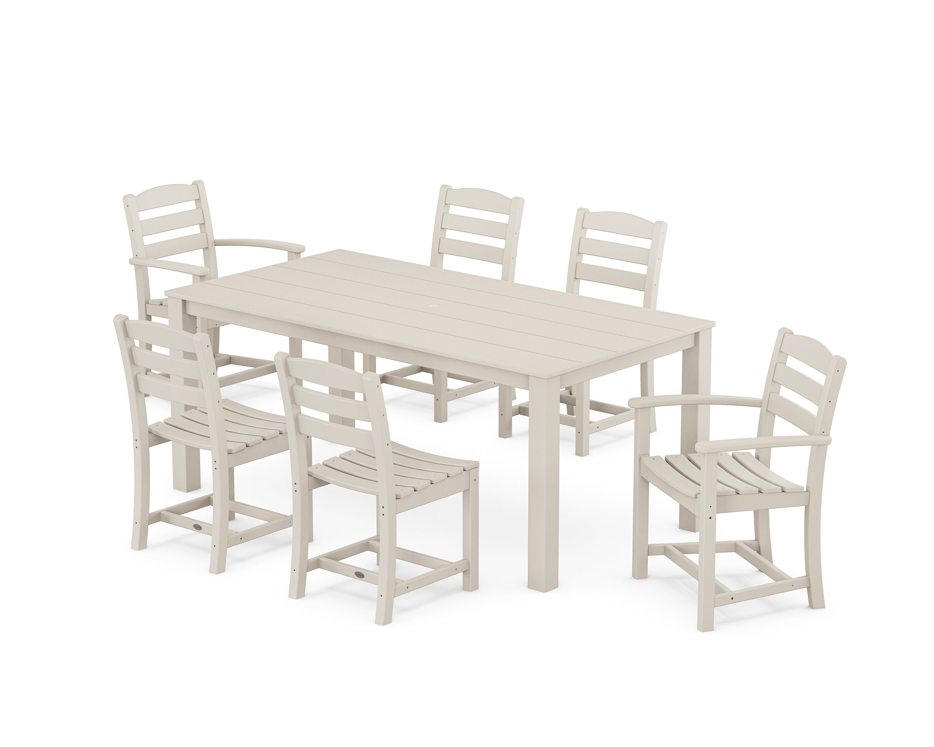 POLYWOOD La Casa Cafe' 7-Piece Parsons Dining Set in Sand
