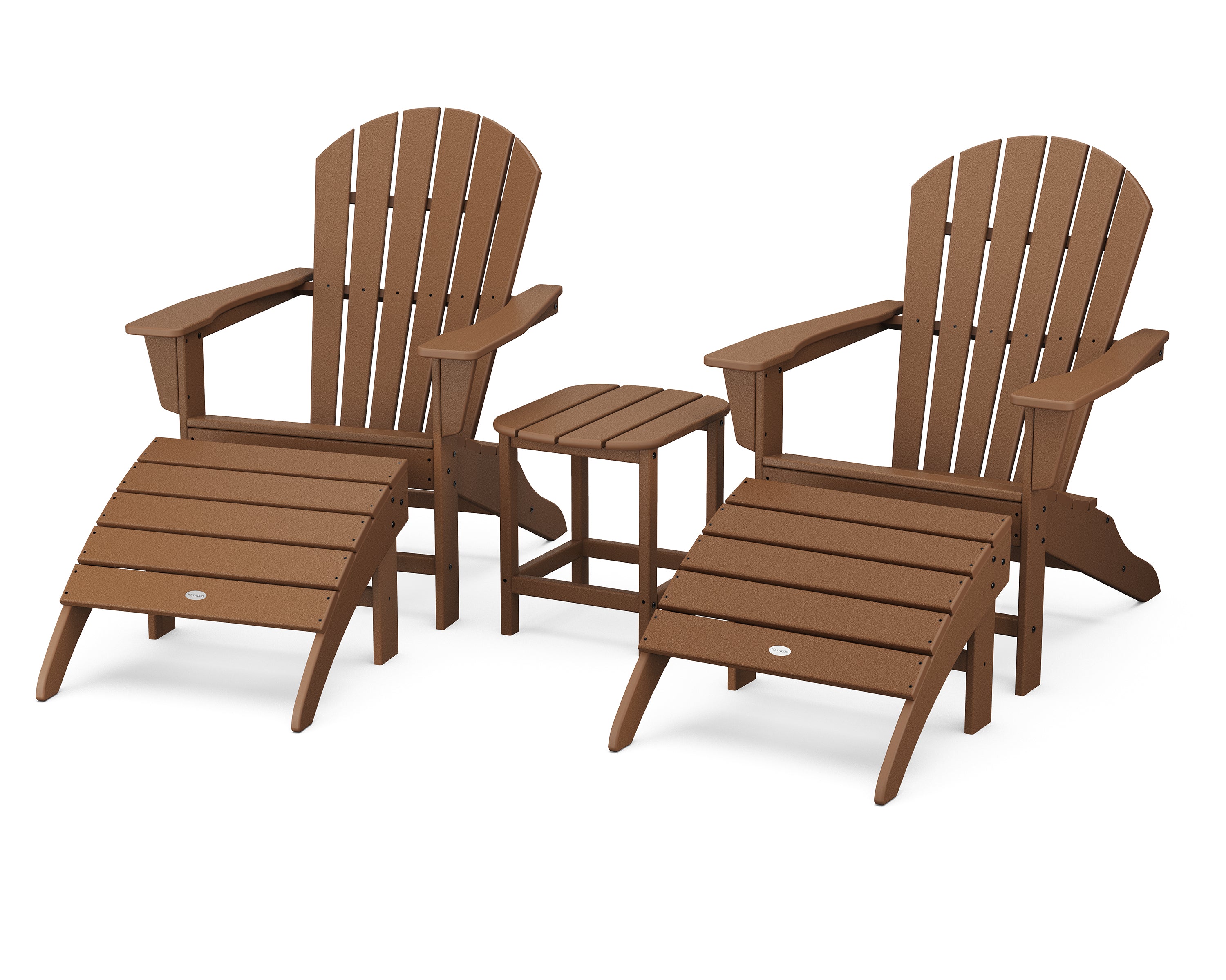 POLYWOOD South Beach Adirondack 5-Piece Set in Teak