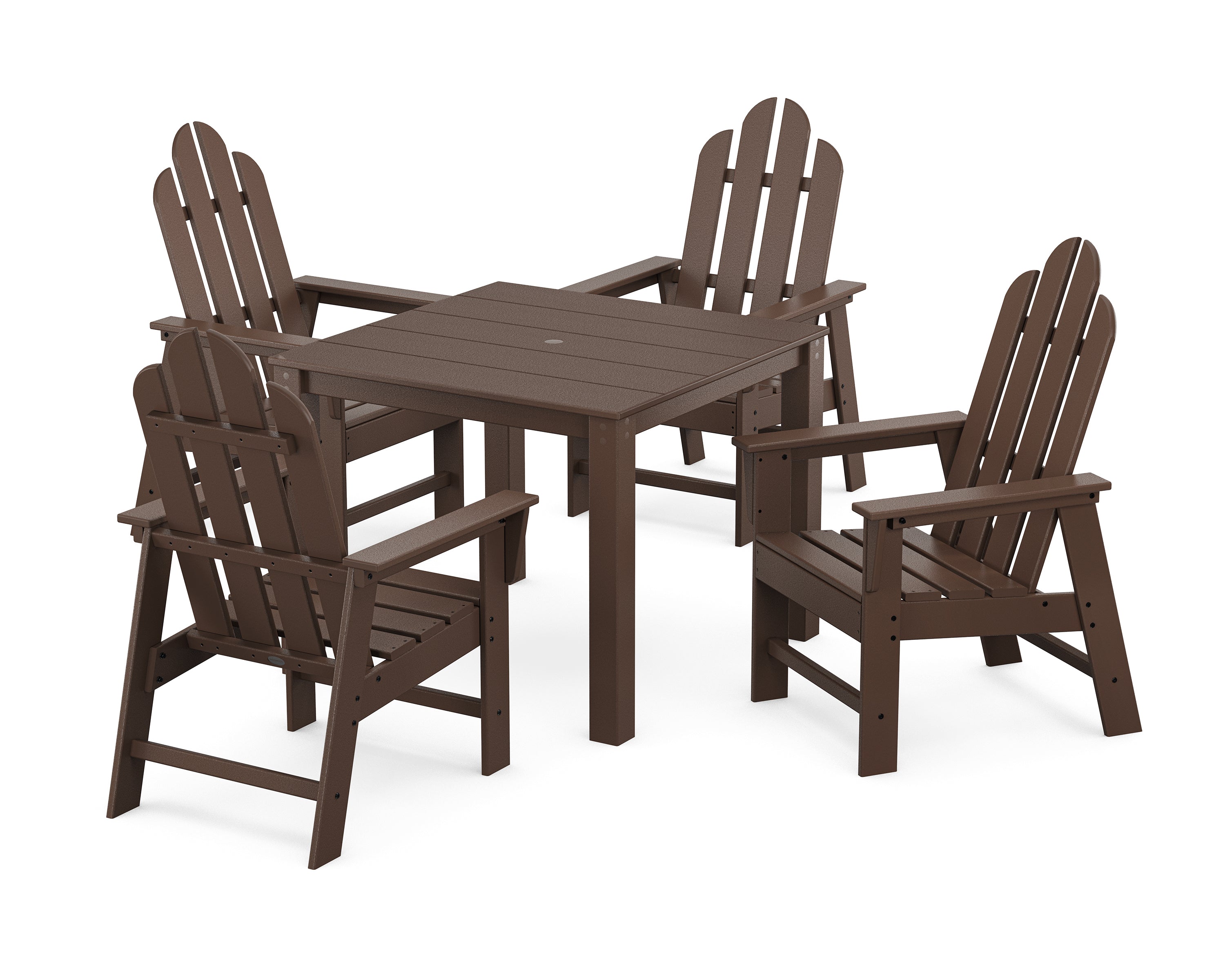 POLYWOOD Long Island 5-Piece Parsons Dining Set in Mahogany