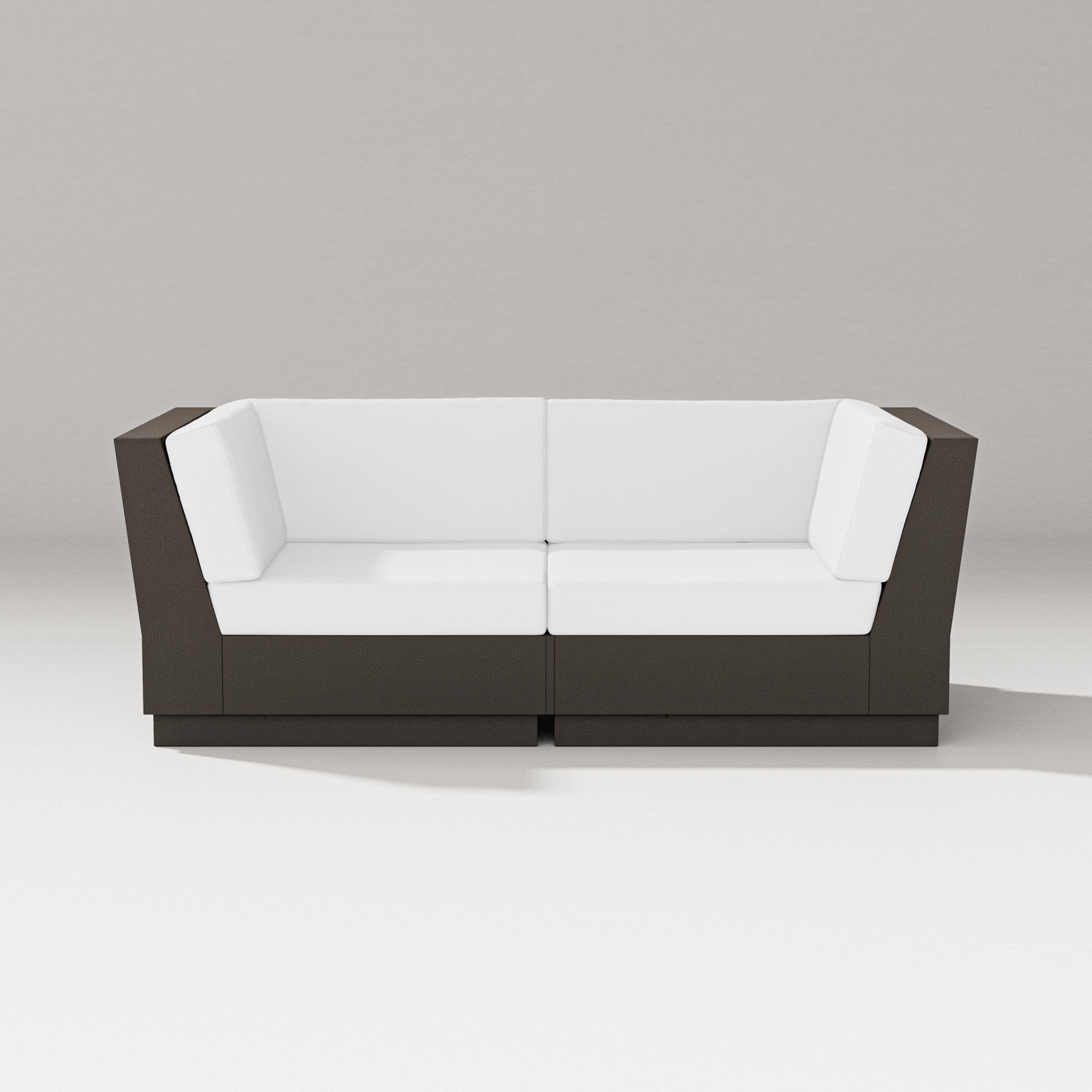 PW Designer Series Elevate Loveseat Sectional in Vintage Coffee / Natural