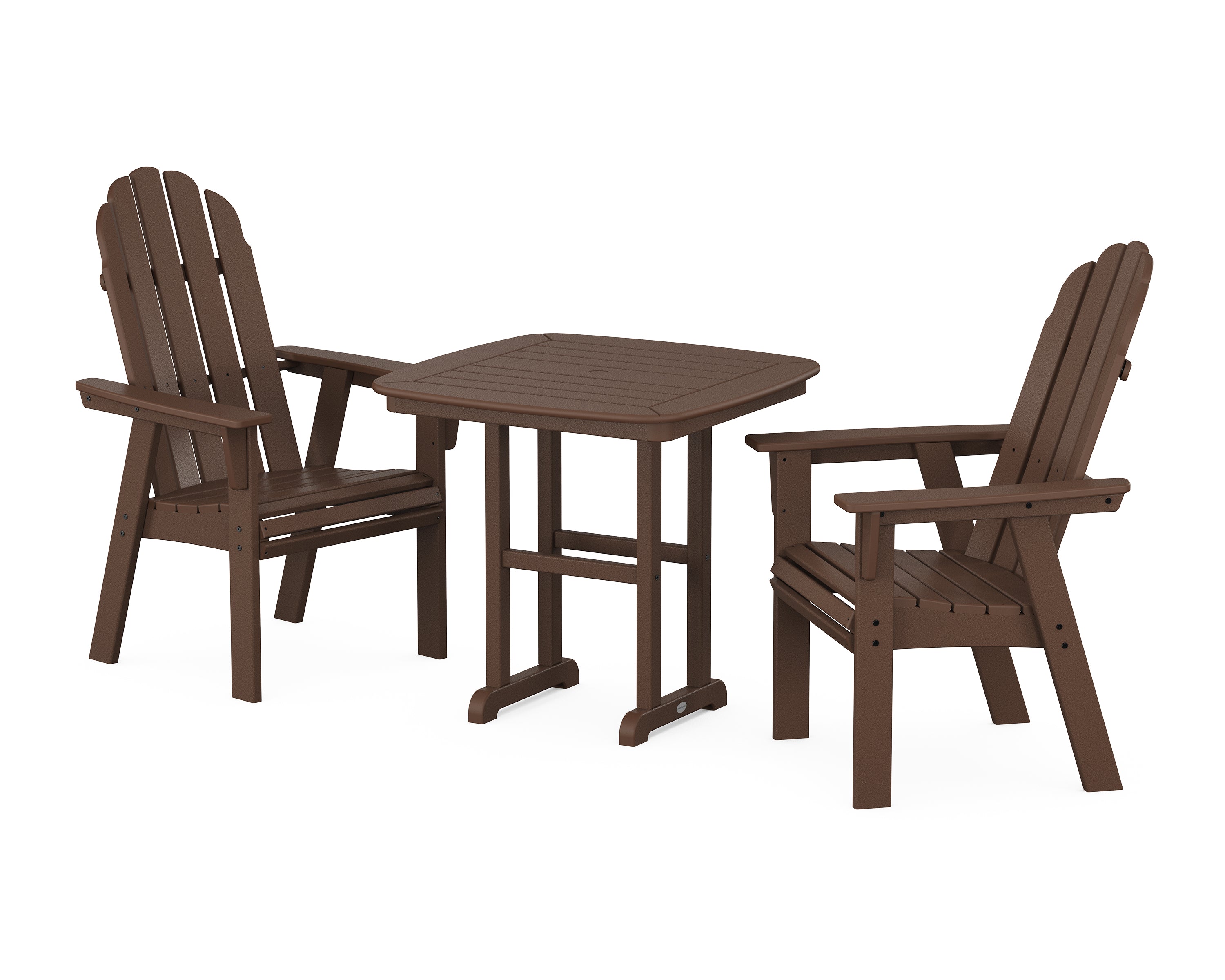 POLYWOOD® Vineyard Adirondack 3-Piece Dining Set in Mahogany