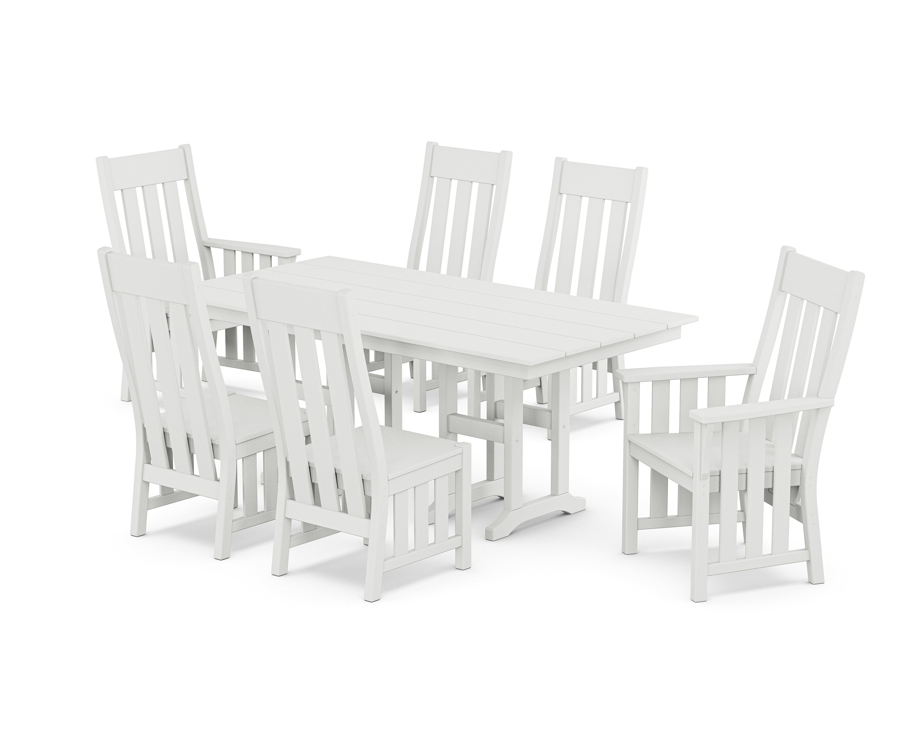 Martha Stewart by POLYWOOD Acadia 7-Piece Farmhouse Dining Set in White
