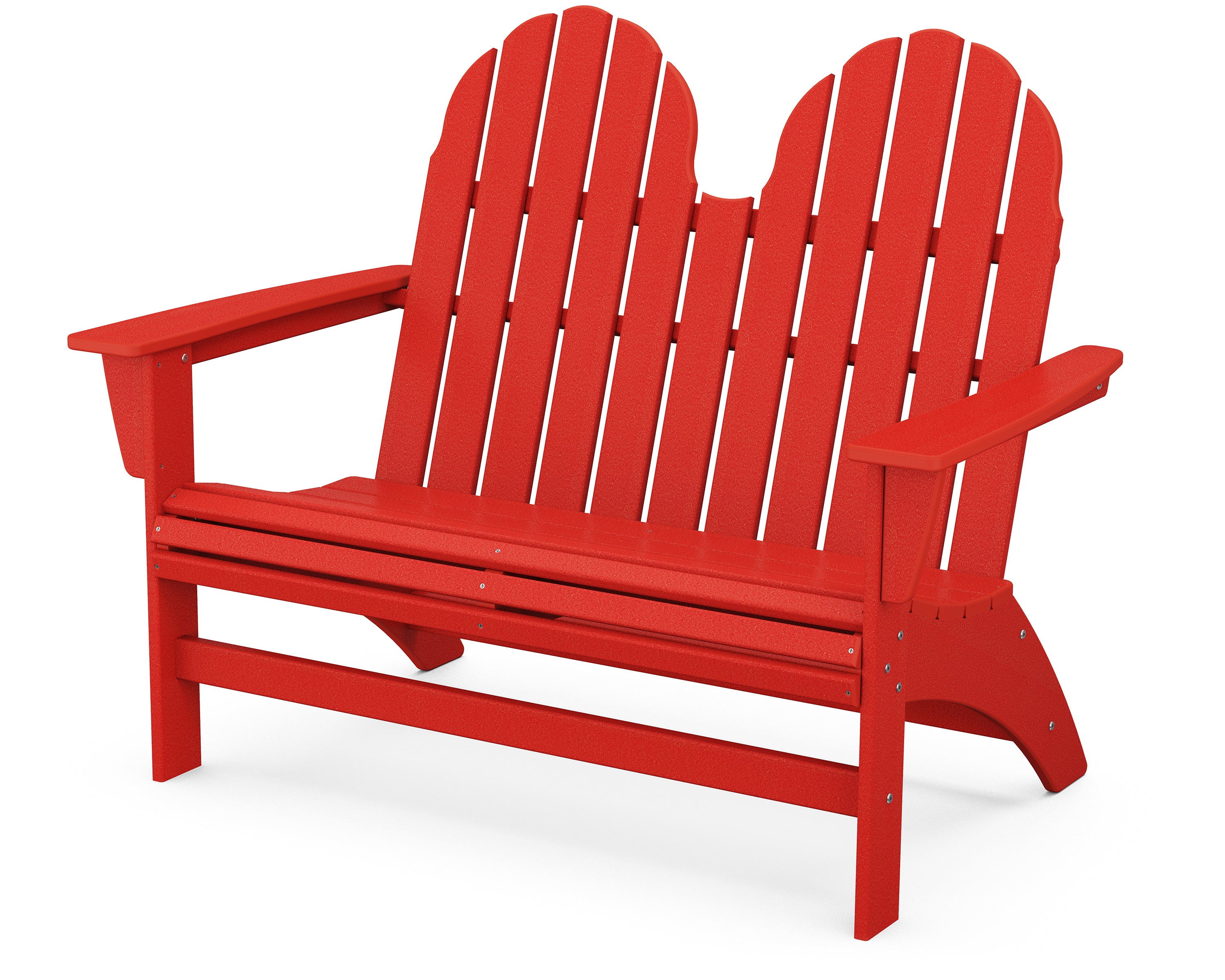 POLYWOOD Vineyard 48" Adirondack Bench in Sunset Red