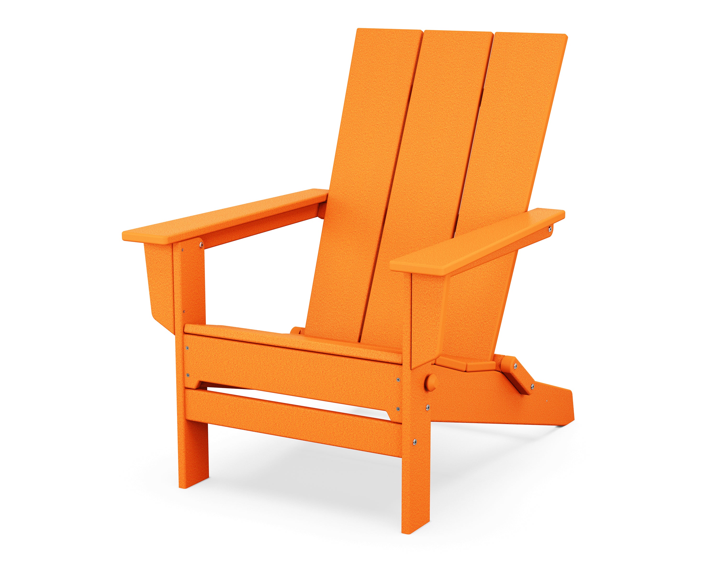 POLYWOOD Modern Studio Folding Adirondack Chair in Tangerine