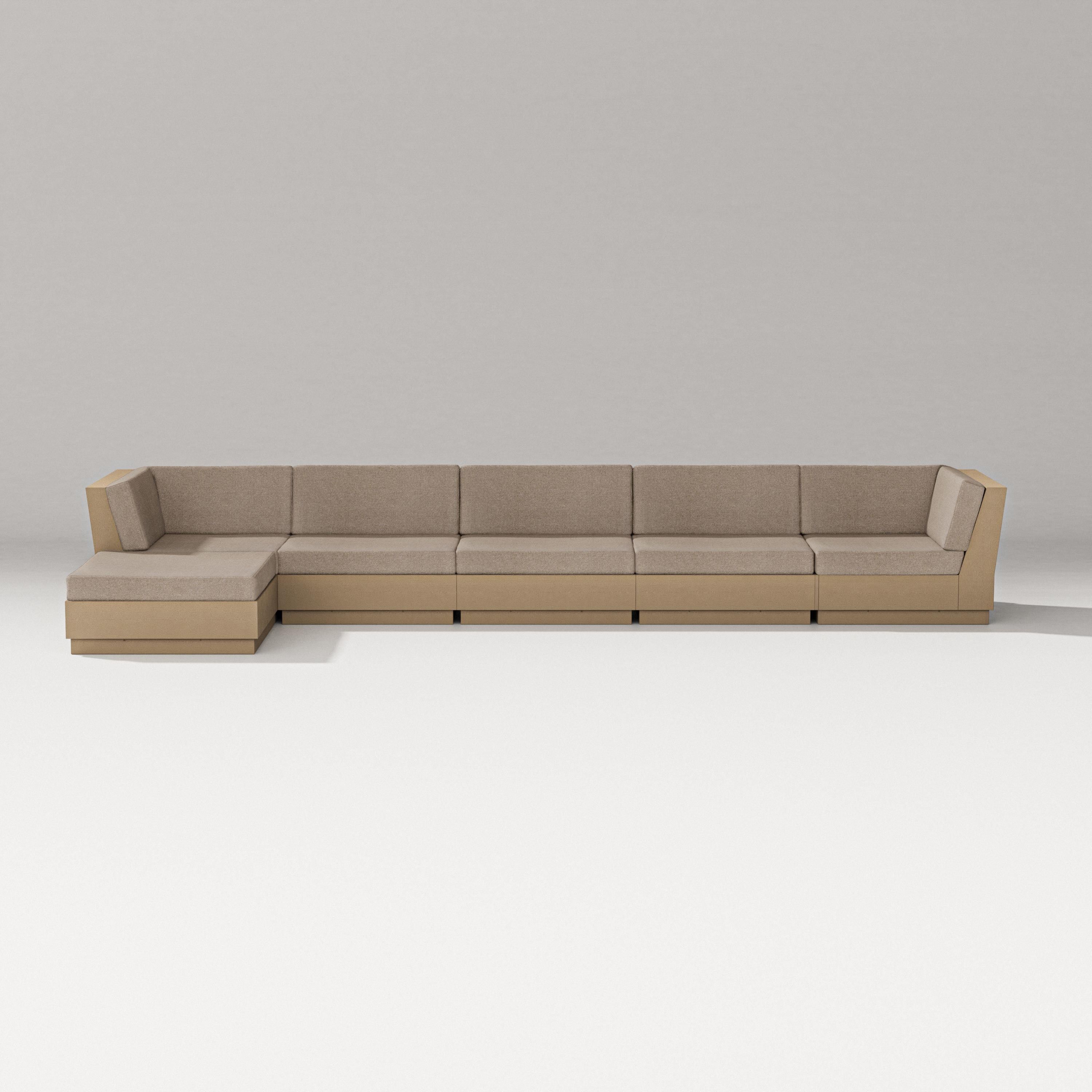 PW Designer Series Elevate 6-Piece Chaise Sectional in Vintage Sahara / Spiced Burlap